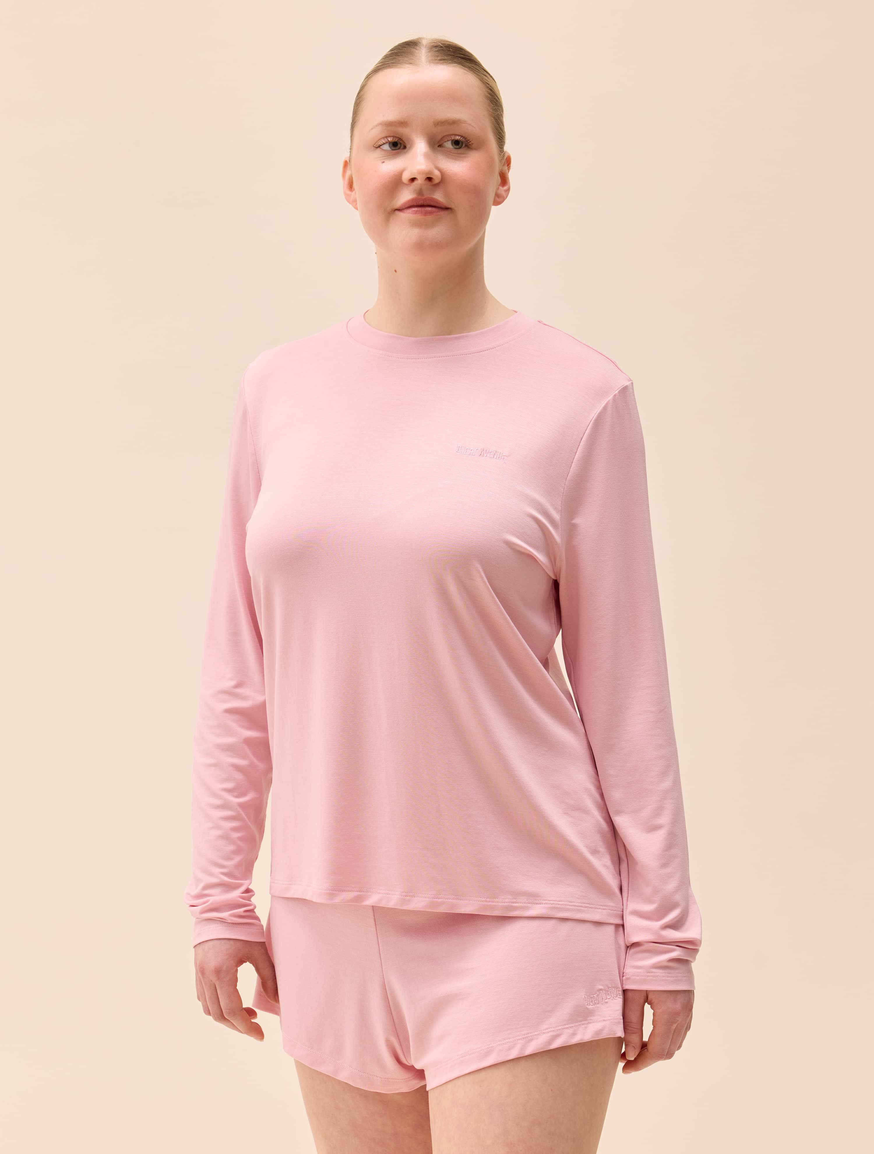 トップス Zzz... ZZZ ロンT long sleepe shirts pink Womens Glide Crop Quarter Zip