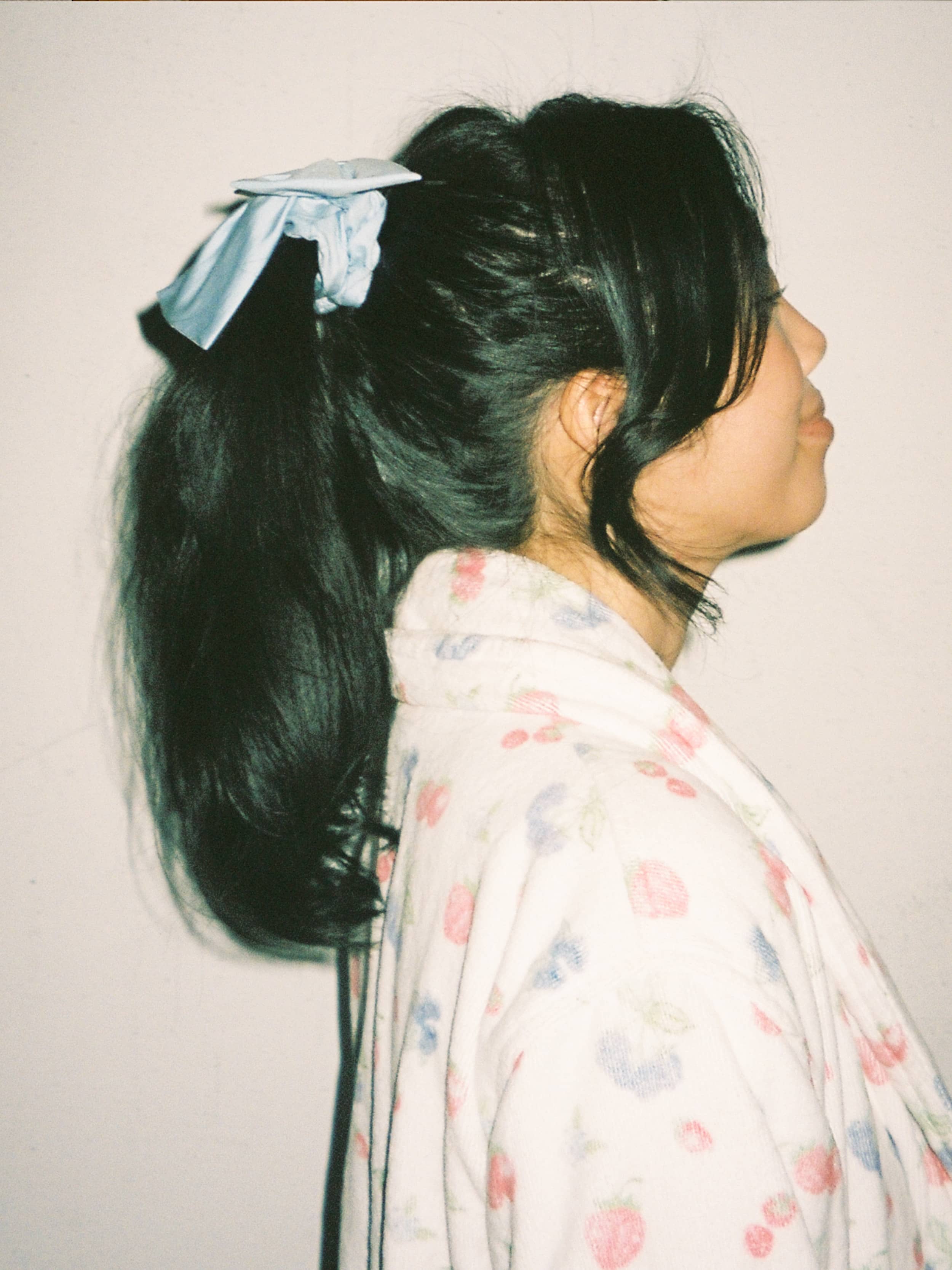 Go Slow Bow Scrunchie Blue - Blue | Djerf Avenue display picture 2