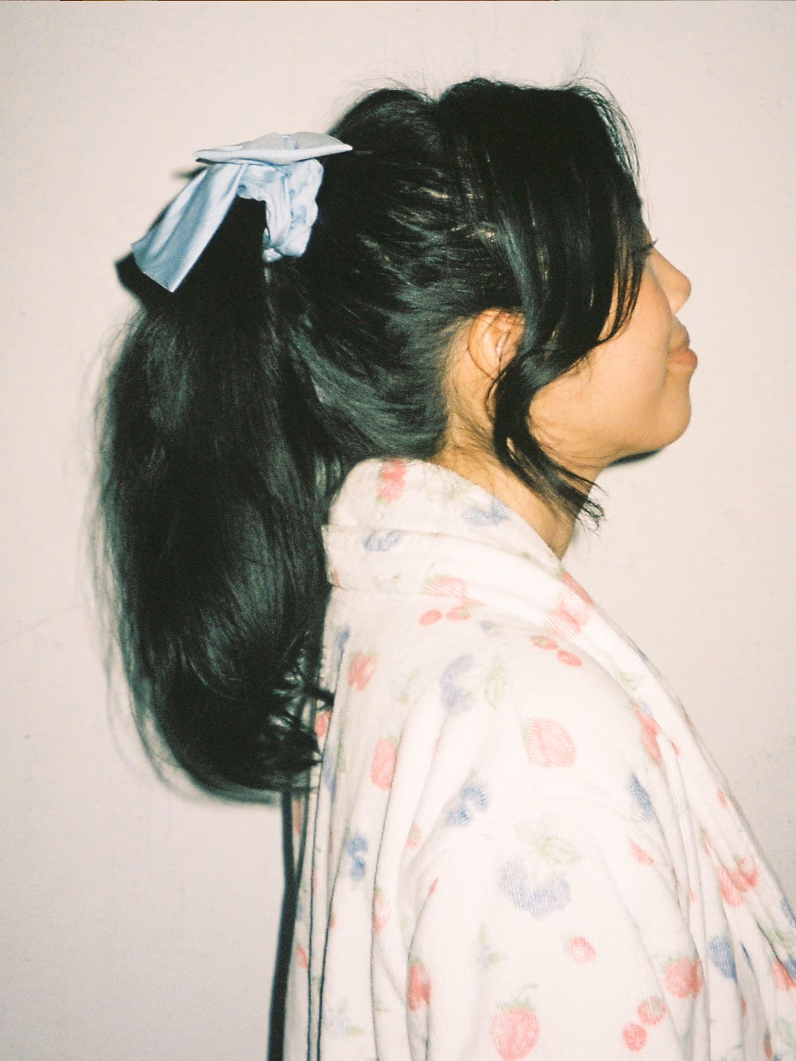 Go Slow Bow Scrunchie Blue