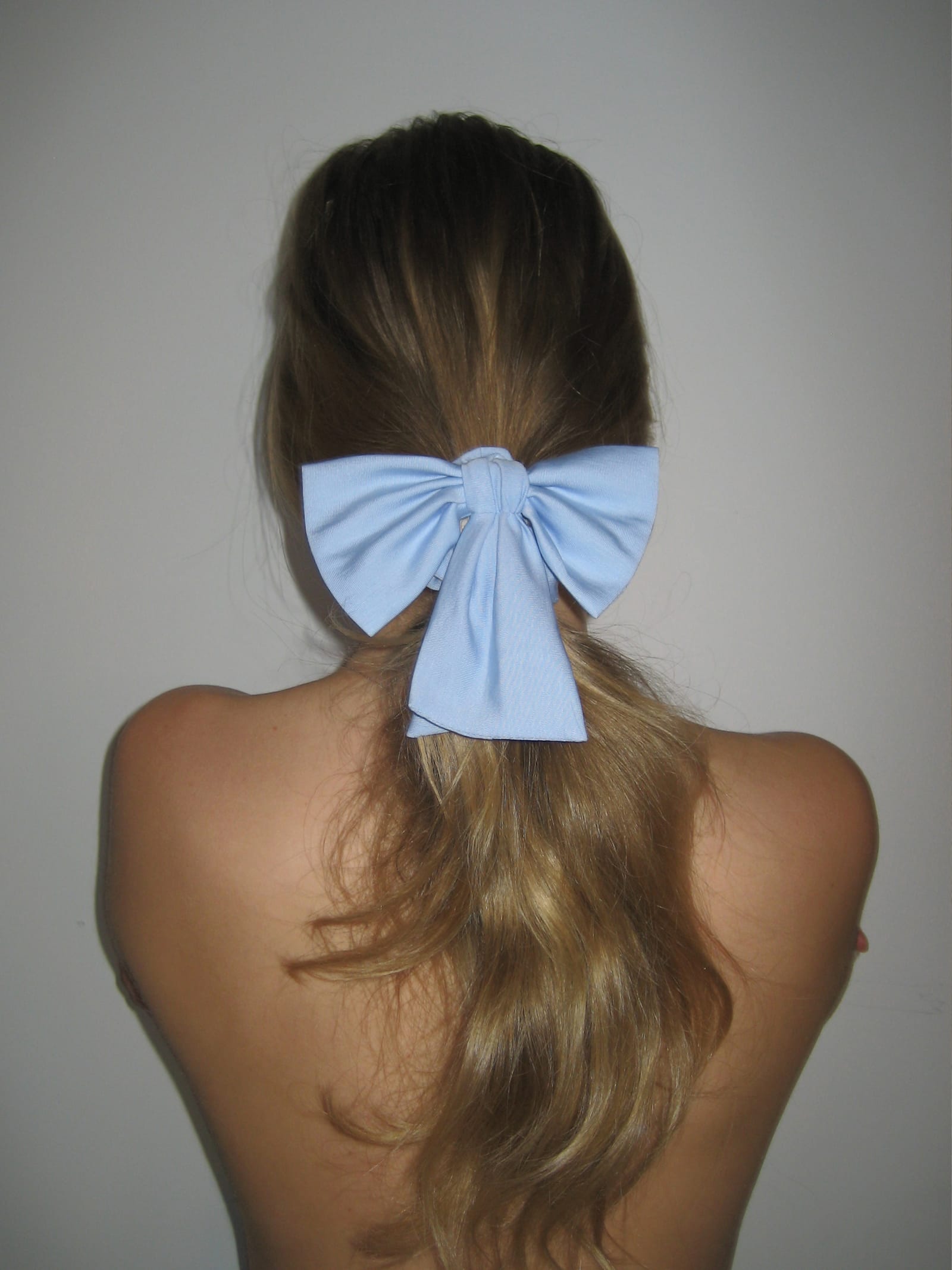 Go Slow Bow Scrunchie Blue