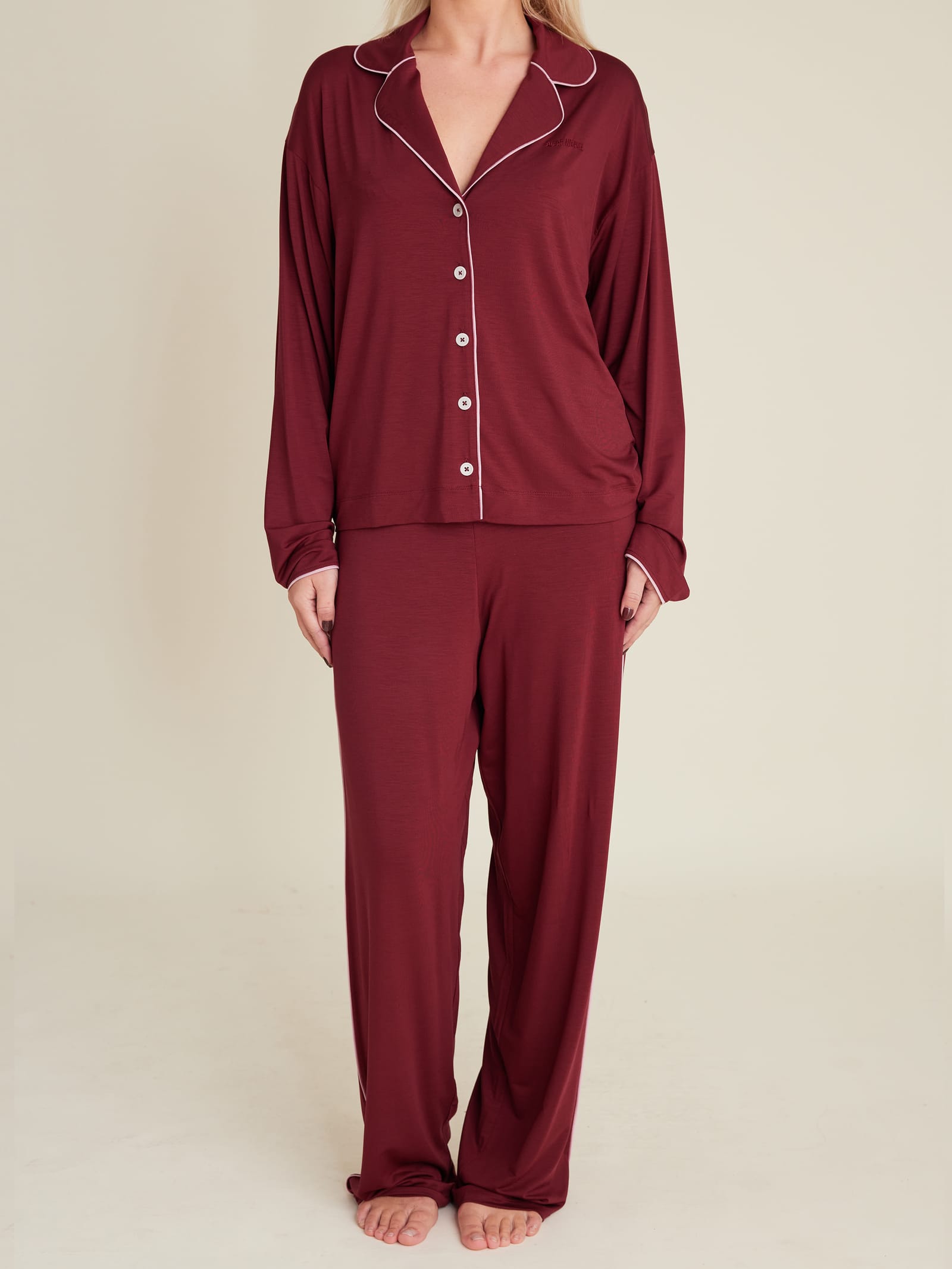 Go Slow PJ Shirt Burgundy
