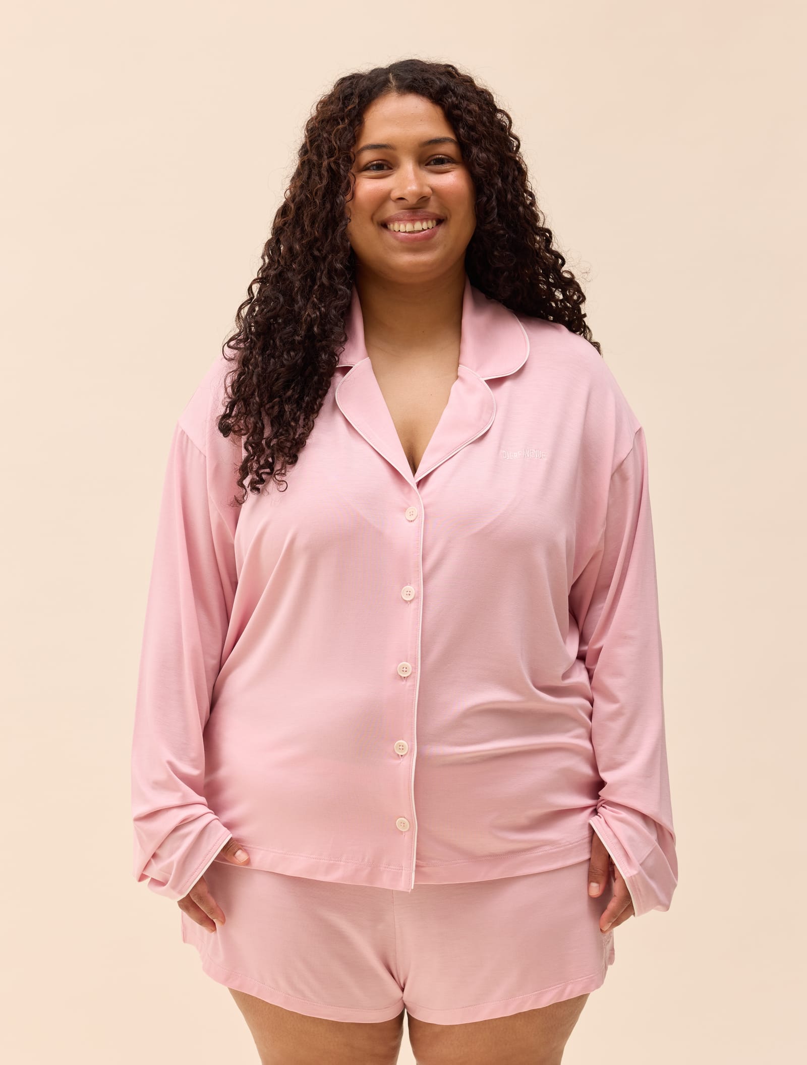 Go Slow PJ Shirt Pink/White