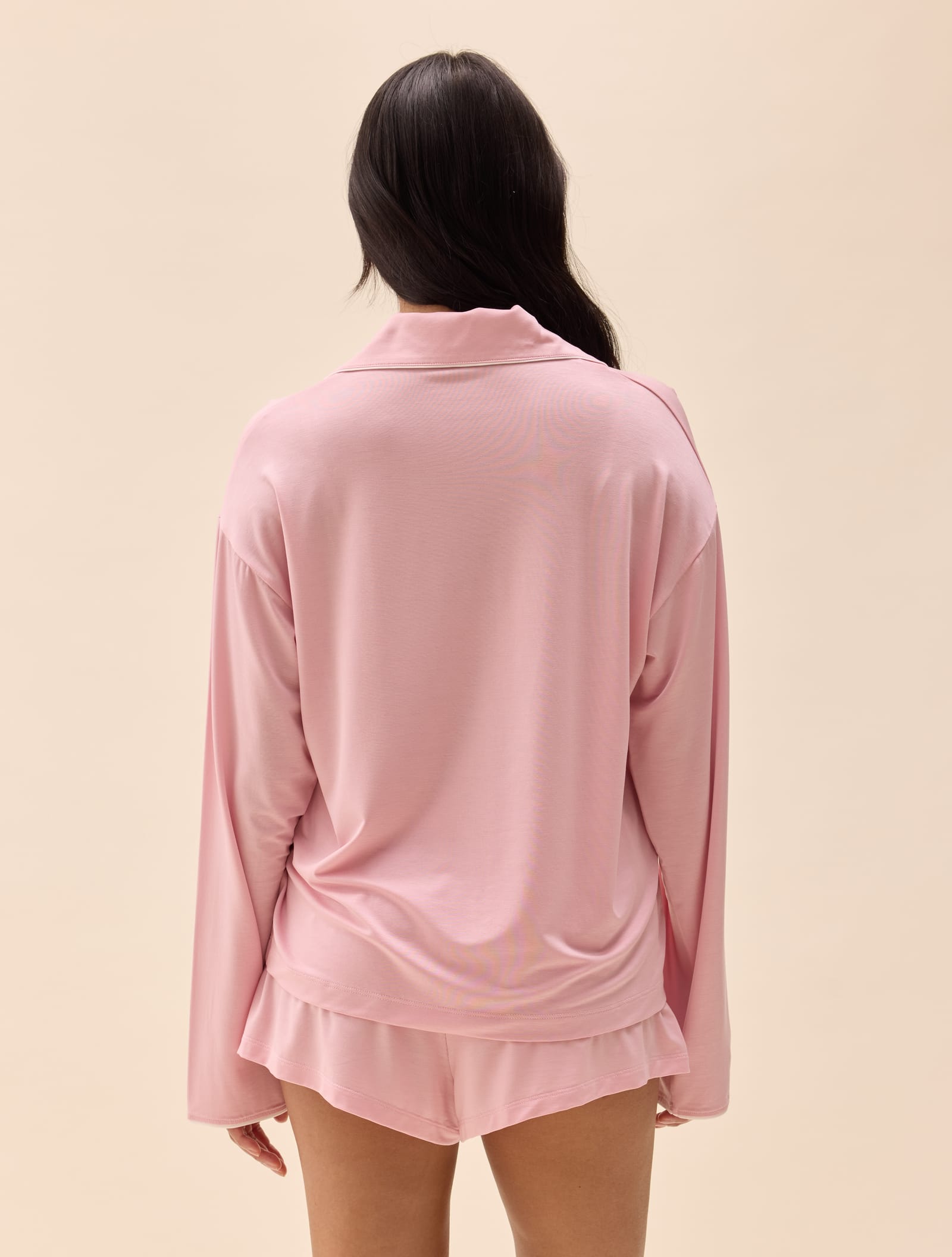 Go Slow PJ Shirt Pink/White