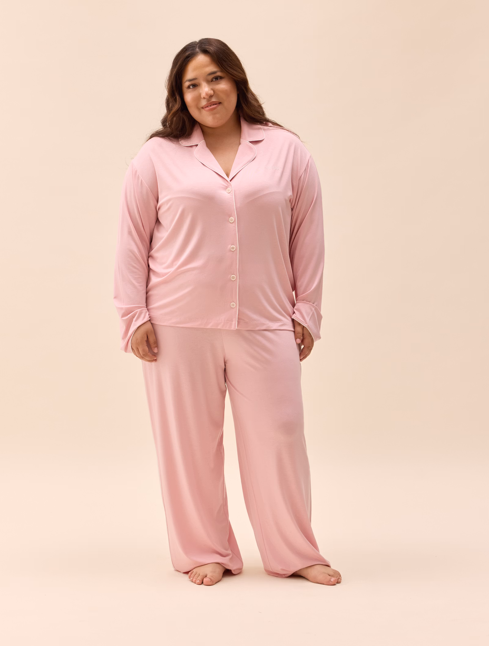 Go Slow PJ Shirt Pink/White