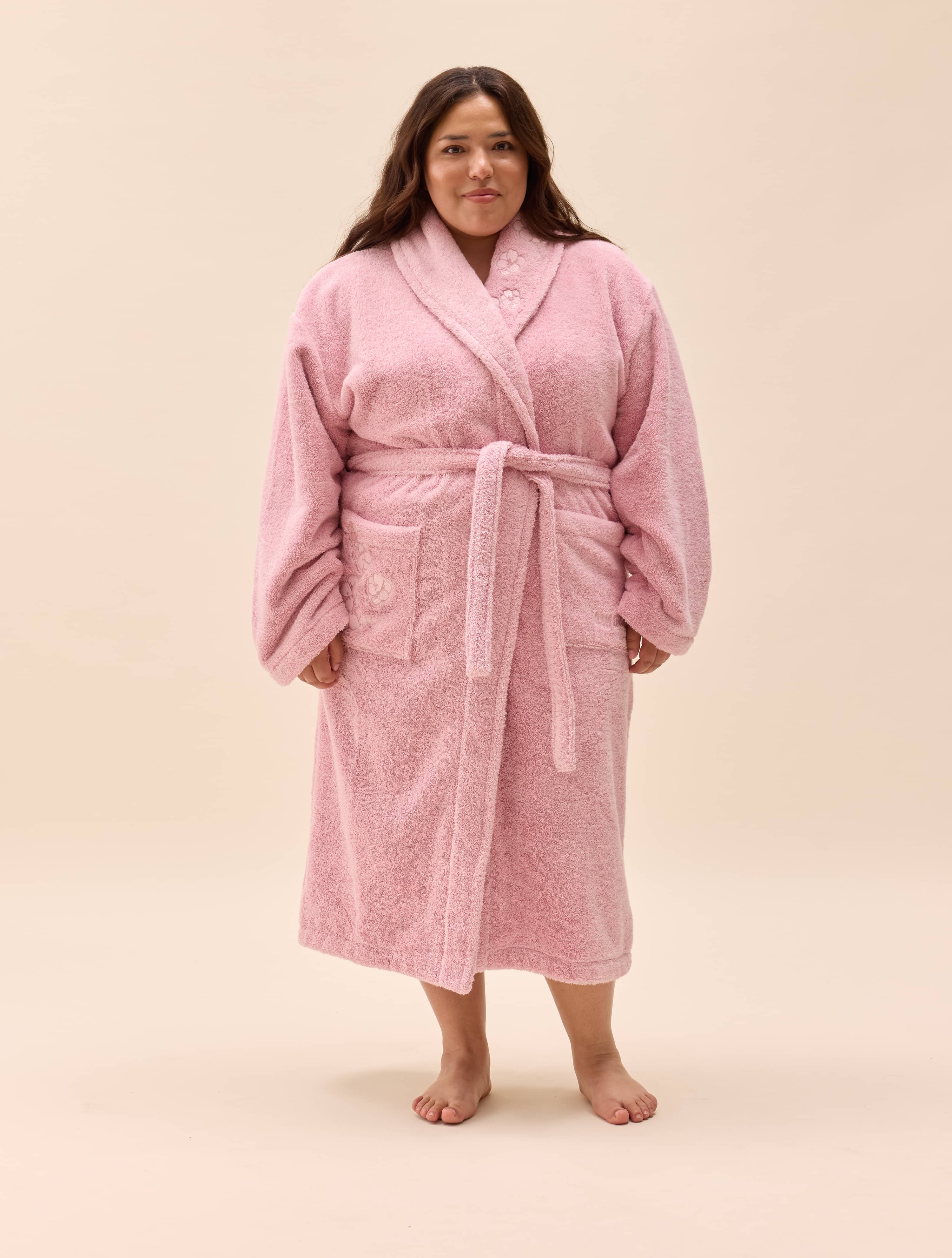 Bath Robe Pink Flower - Pink | Djerf Avenue