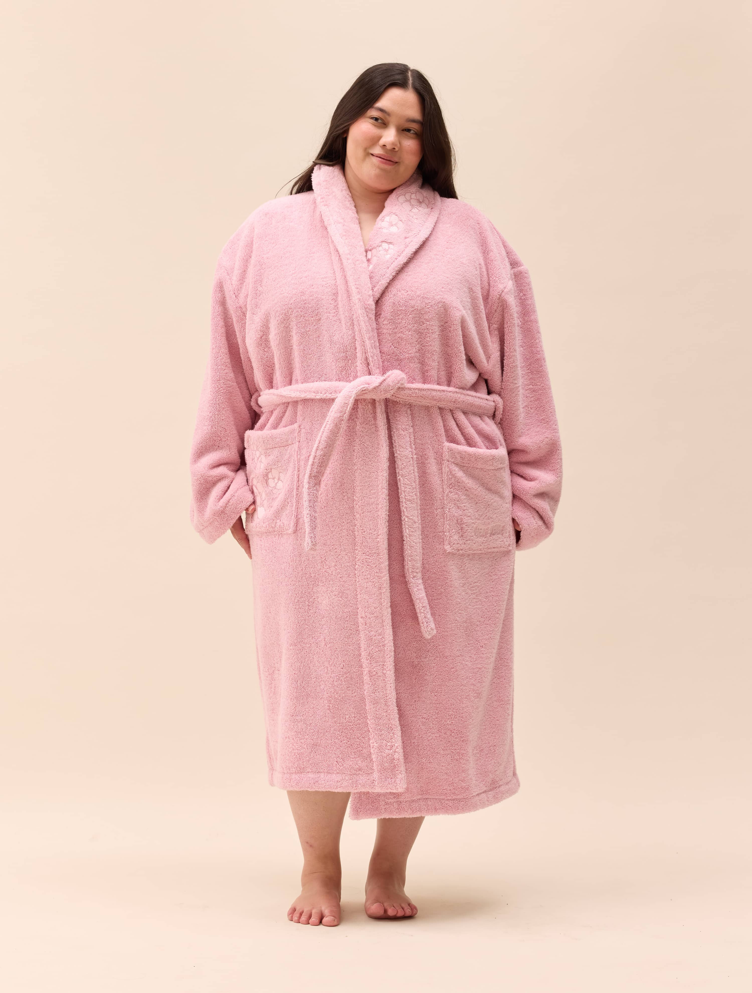 Bath Robe Pink Flower - Pink | Djerf Avenue
