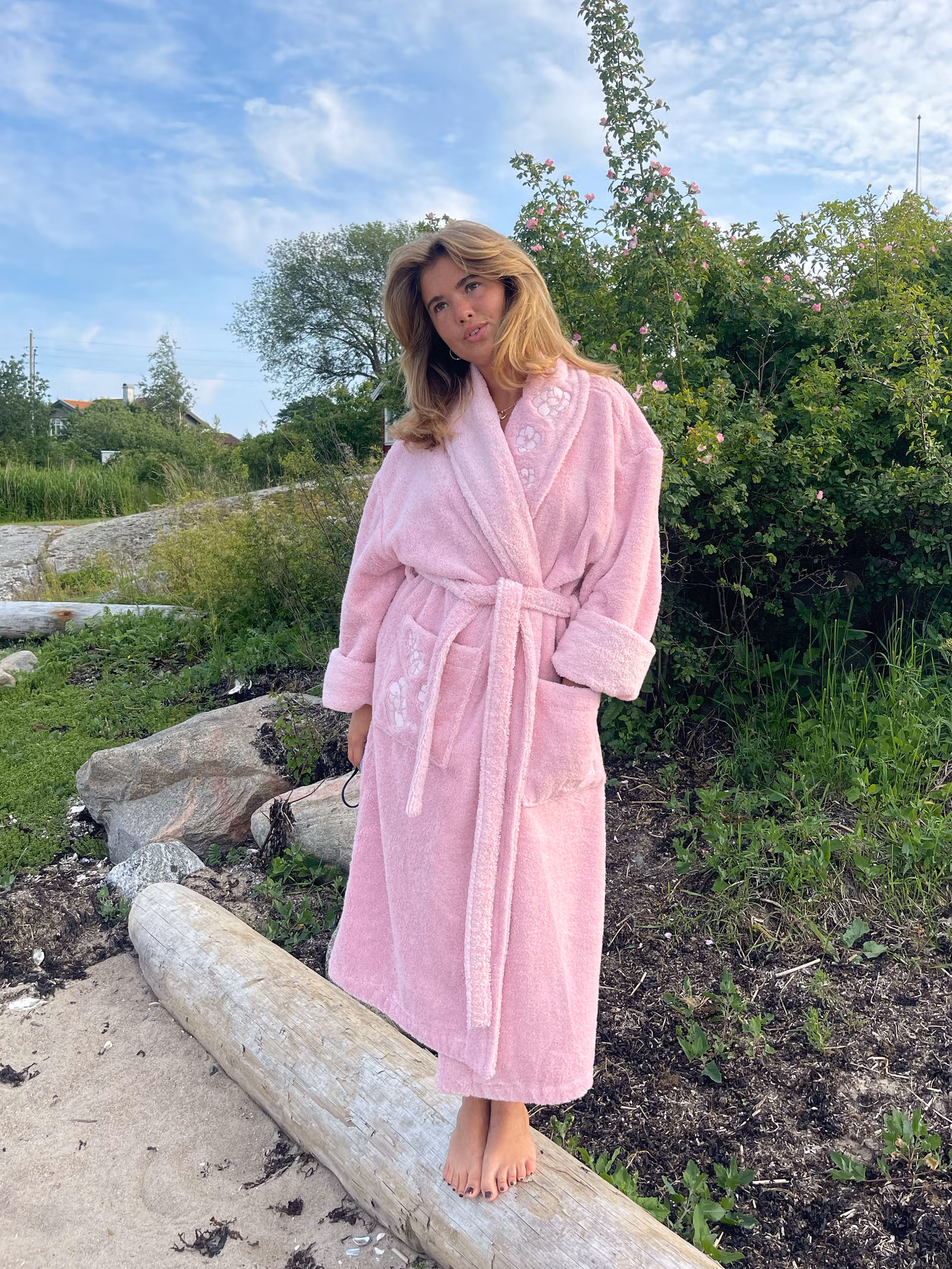 Bath Robe Pink Flower