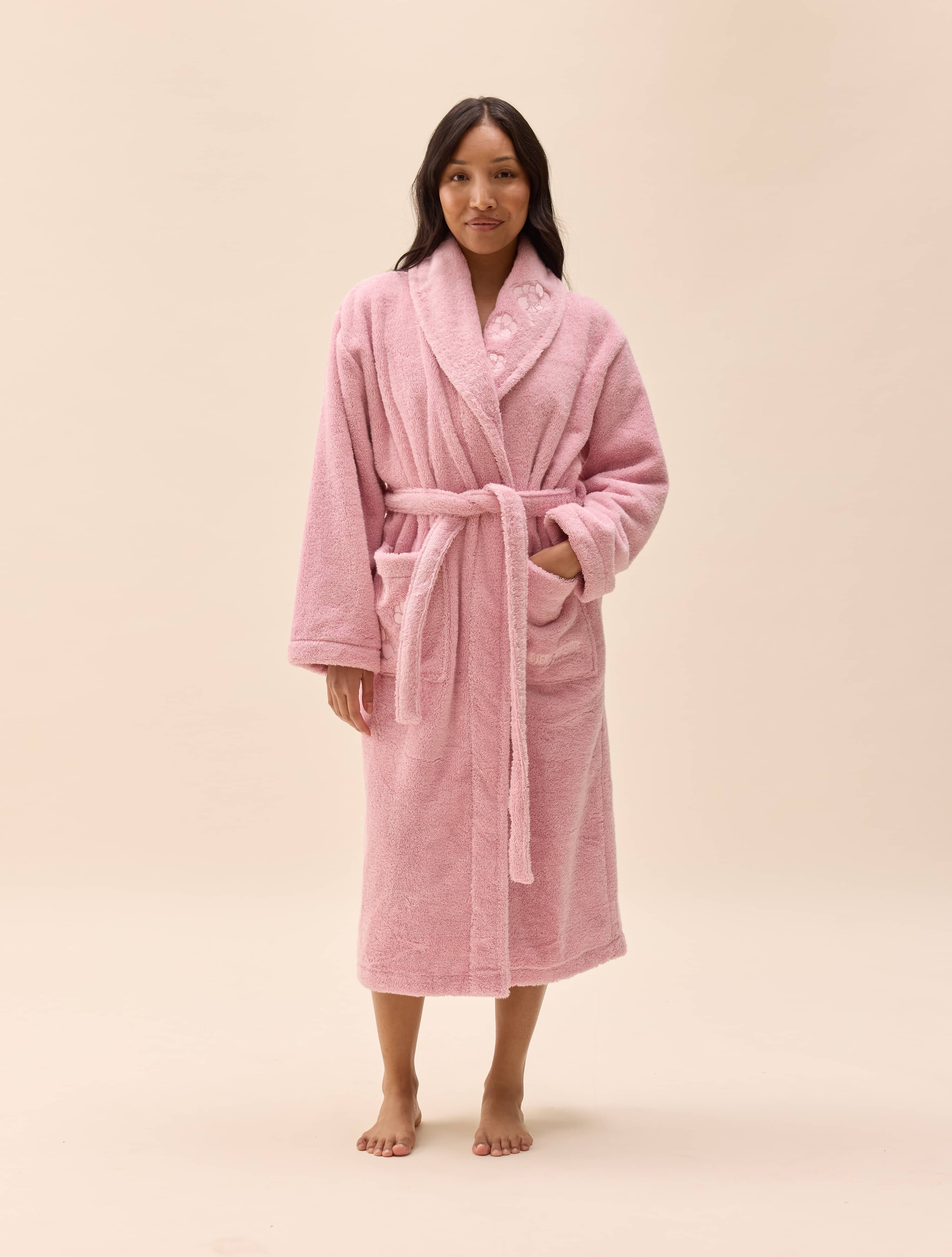 Bath Robe Pink Flower - Pink | Djerf Avenue