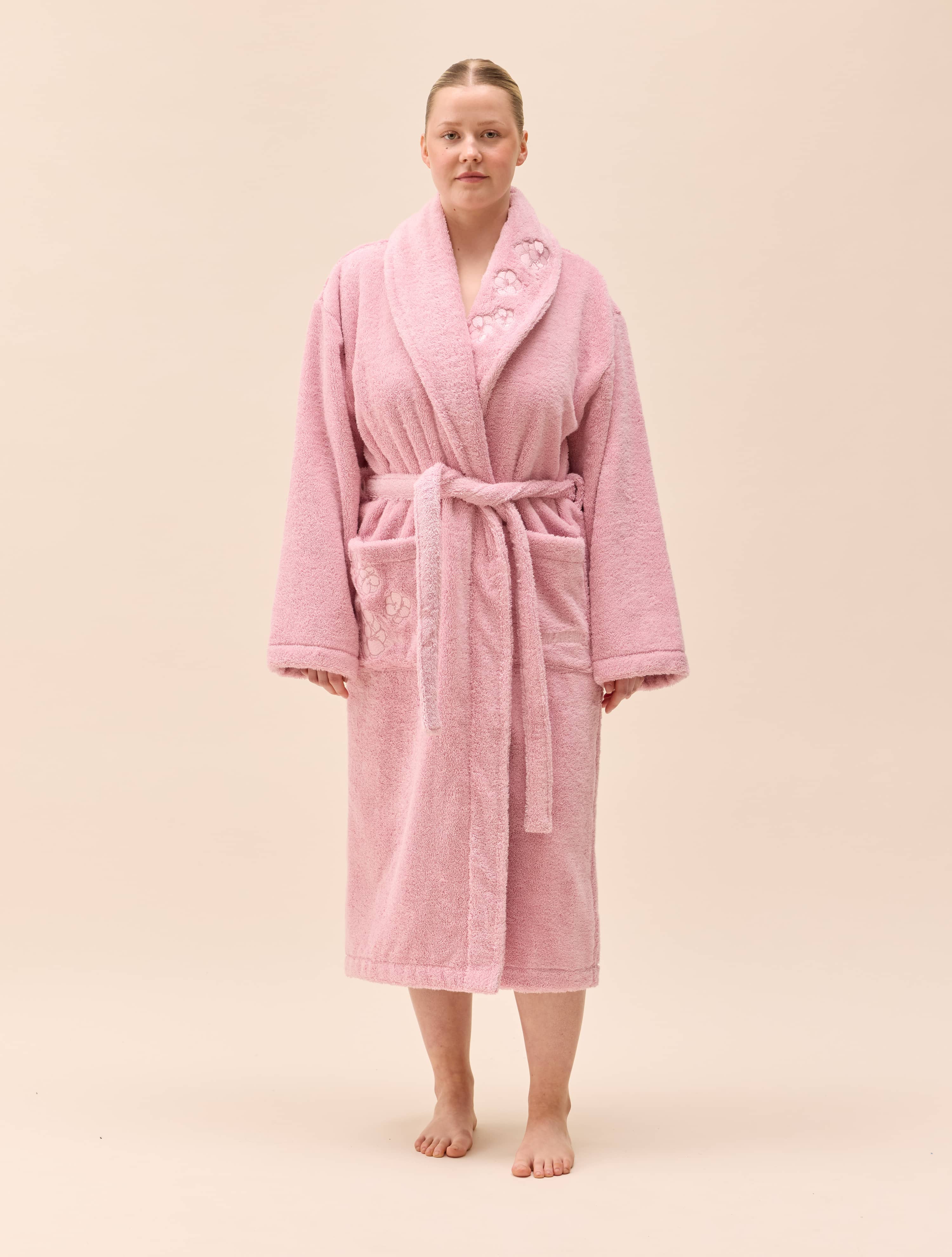 ROBE de FLEURS by Glossy 美品 Bath Robe Pink Flower - Pink | Djerf Avenue