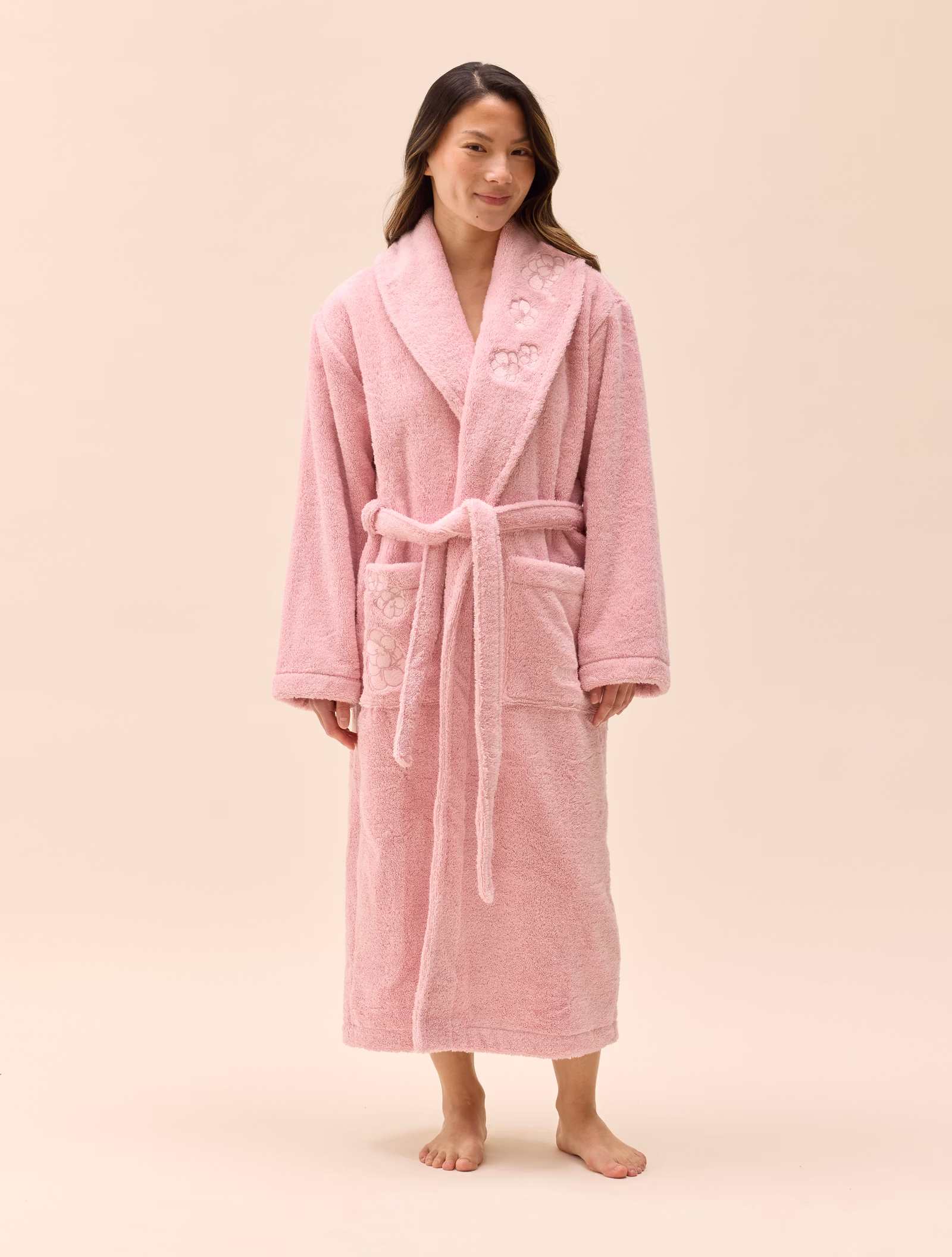 Bath Robe Pink Flower