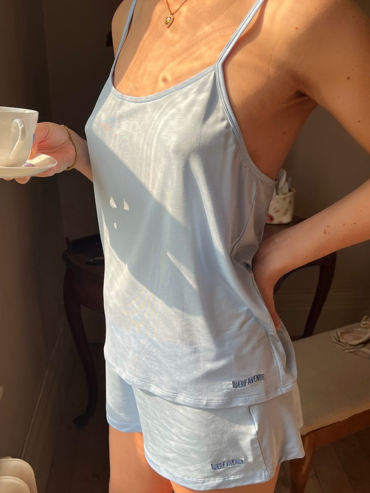 Go Slow Strap Top Blue