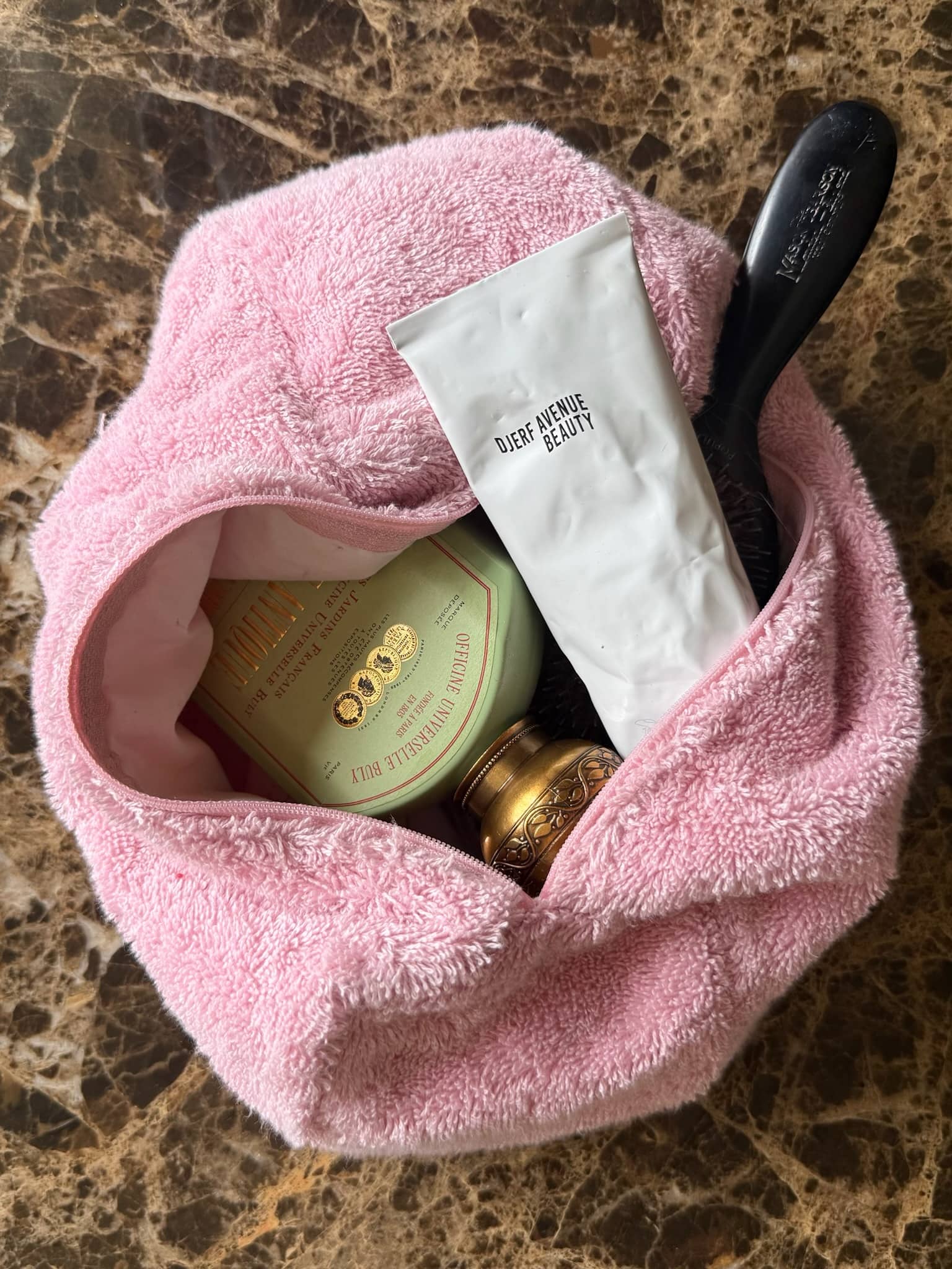Terry Beauty Bag Pink - Pink | Djerf Avenue