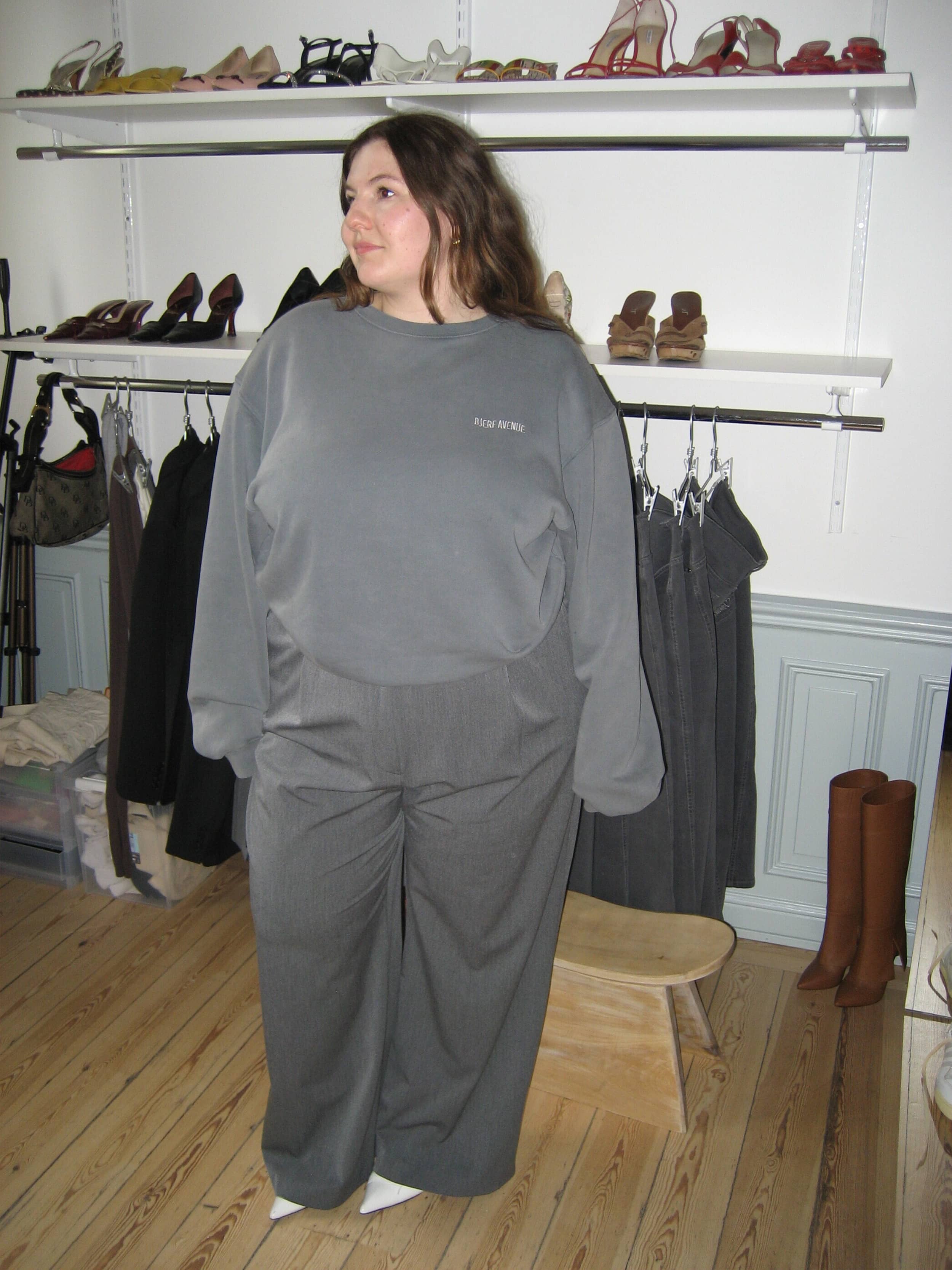 Staple Sweatshirt Washed Grey - Washed grey | Djerf Avenue