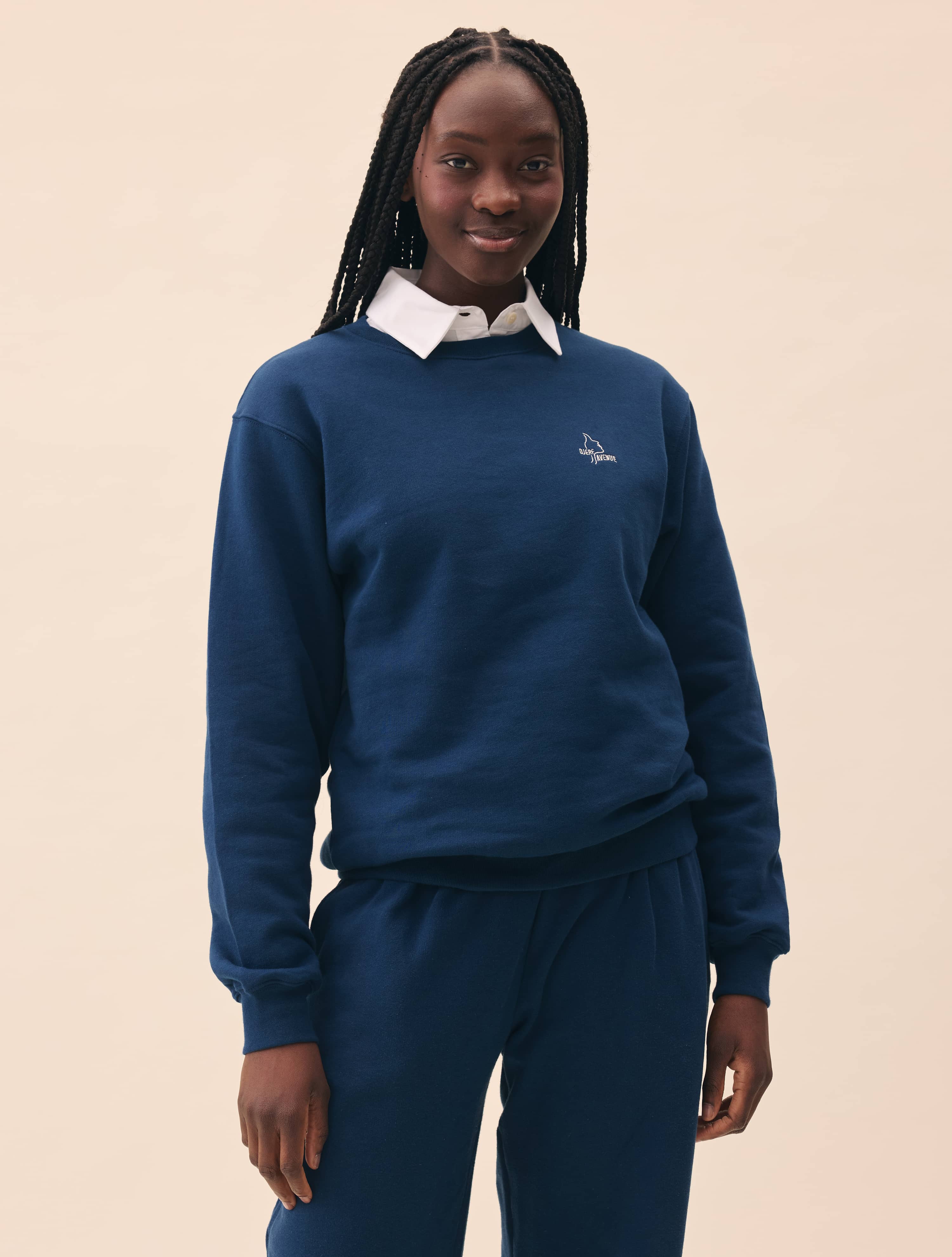 Staple Sweatshirt Retro Blue - Retro Blue | Djerf Avenue