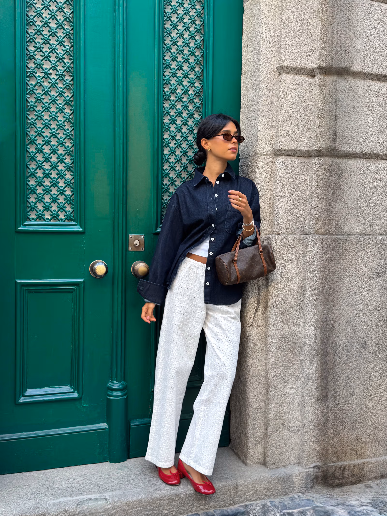 Broderie Pants White