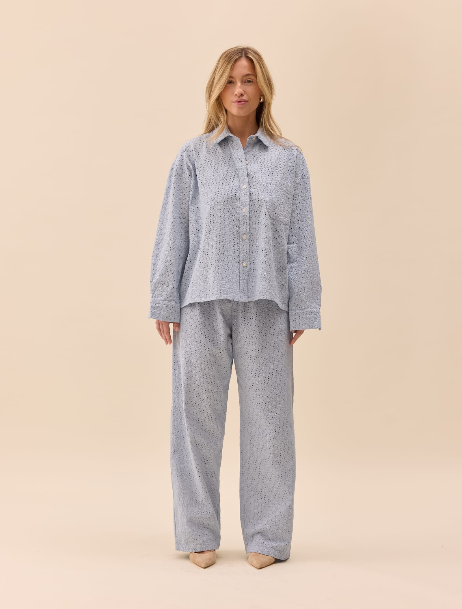 Broderie Pants Airy Blue
