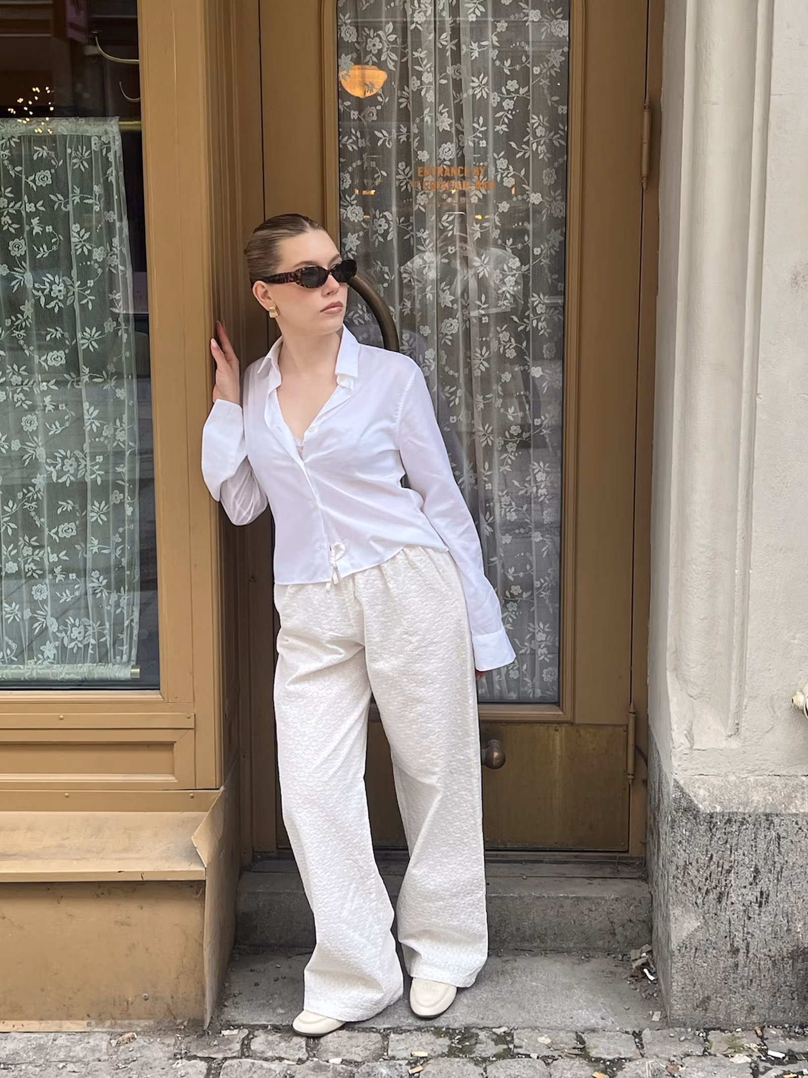Broderie Pants White