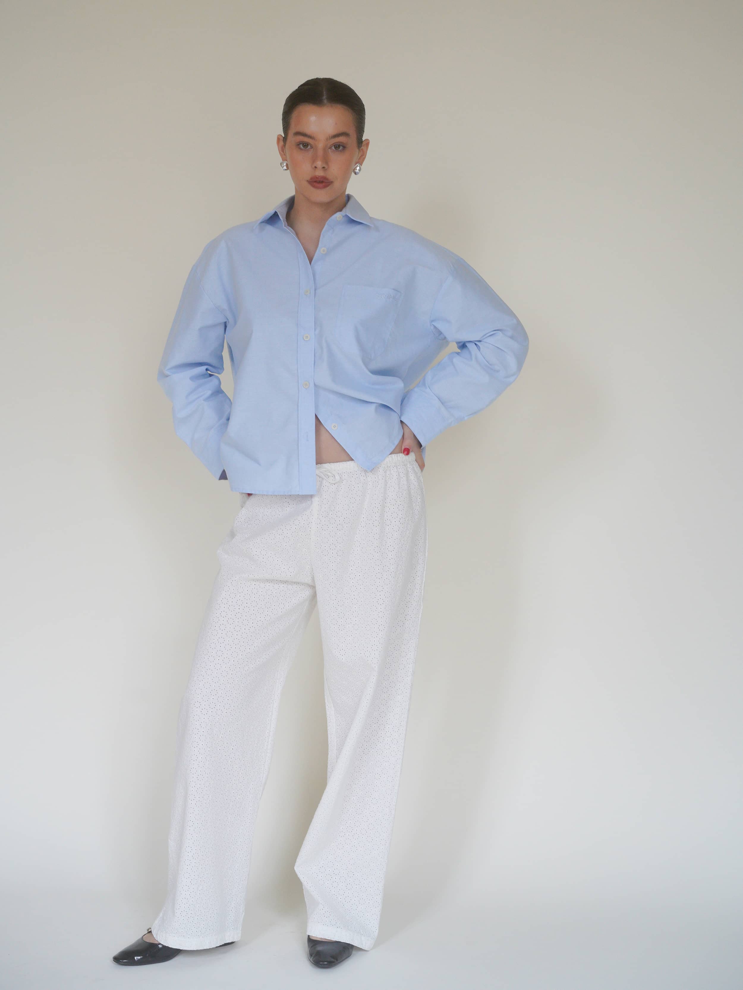 Broderie Pants White - White | Djerf Avenue