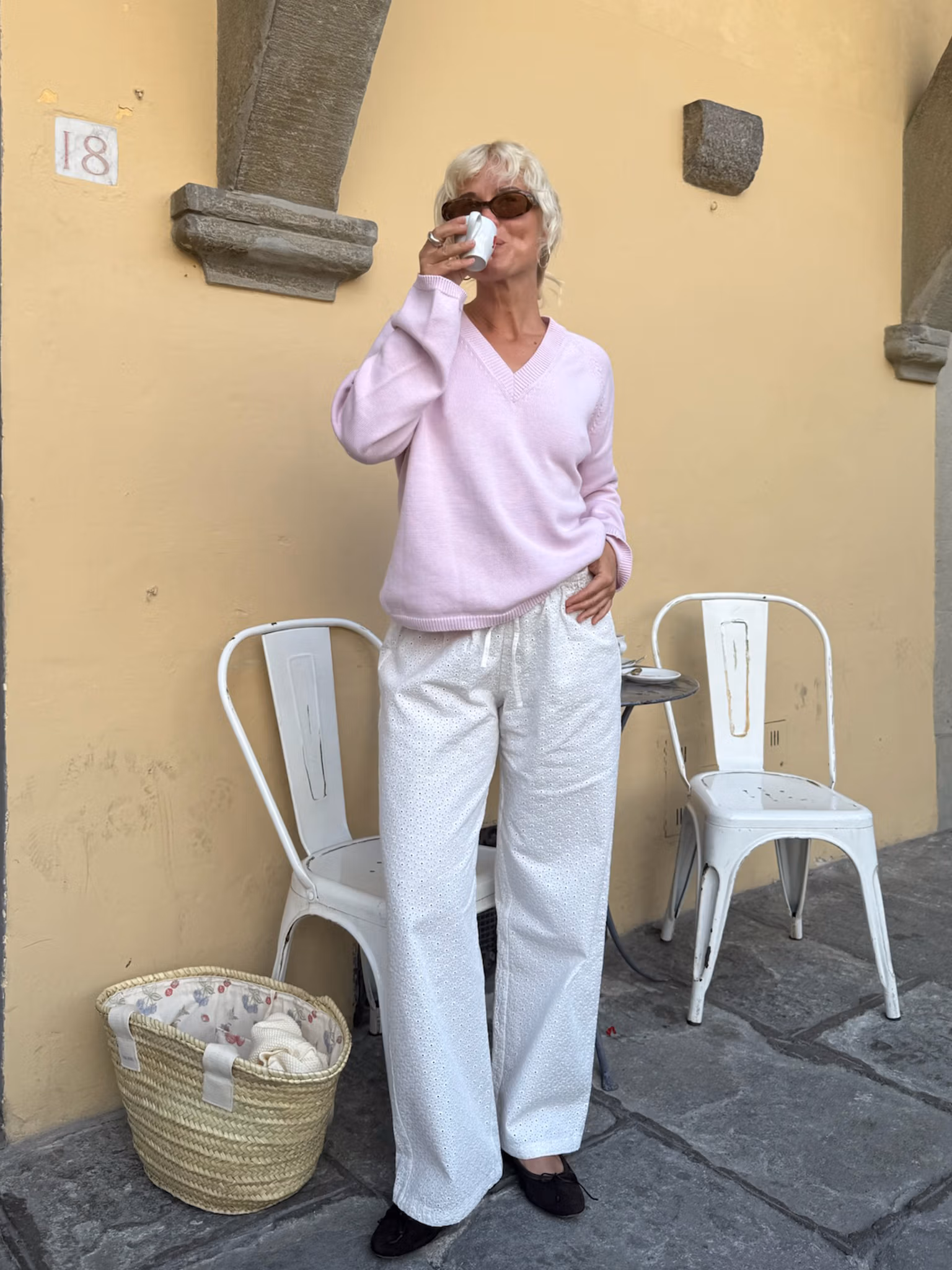 Broderie Pants White