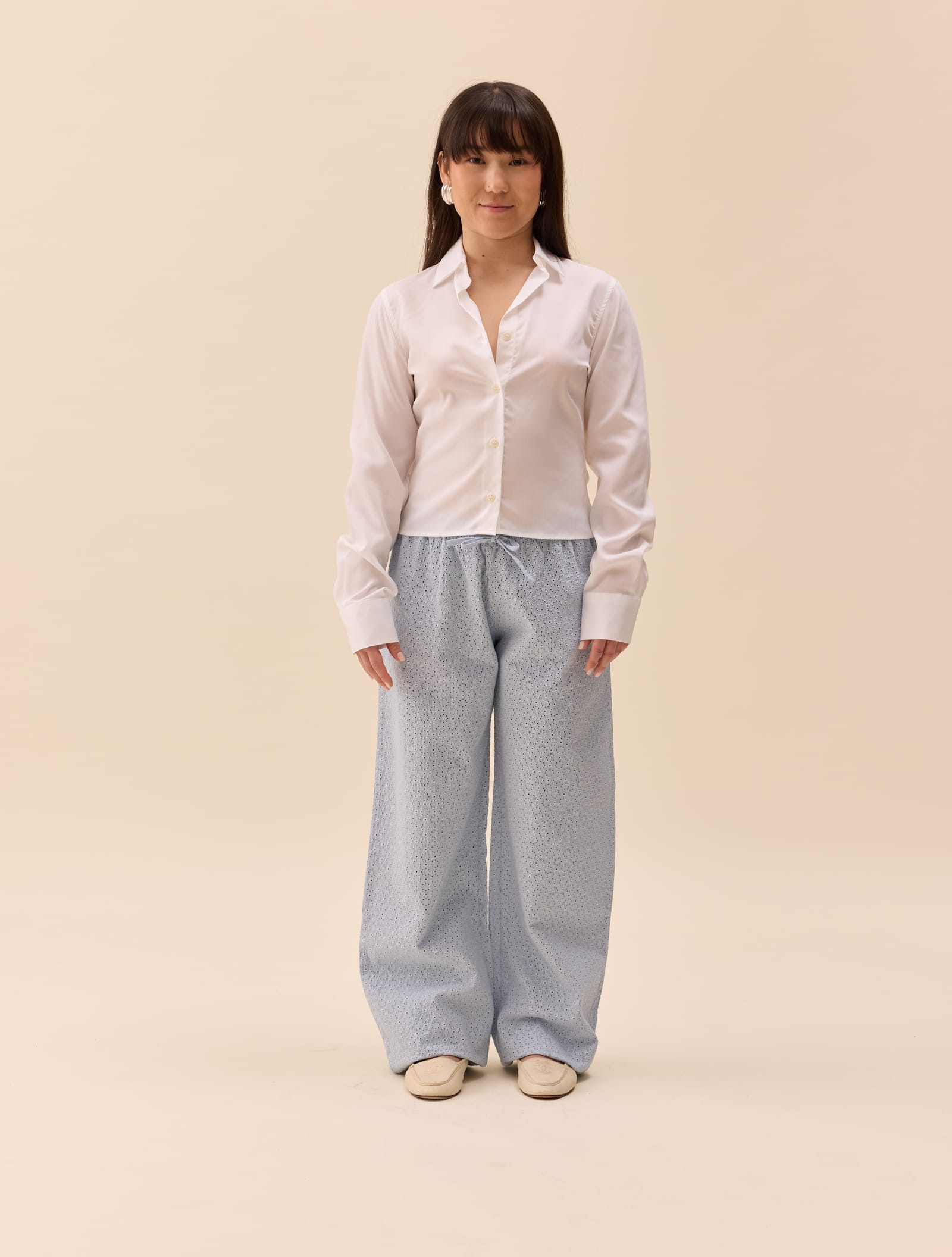 Broderie Pants Airy Blue
