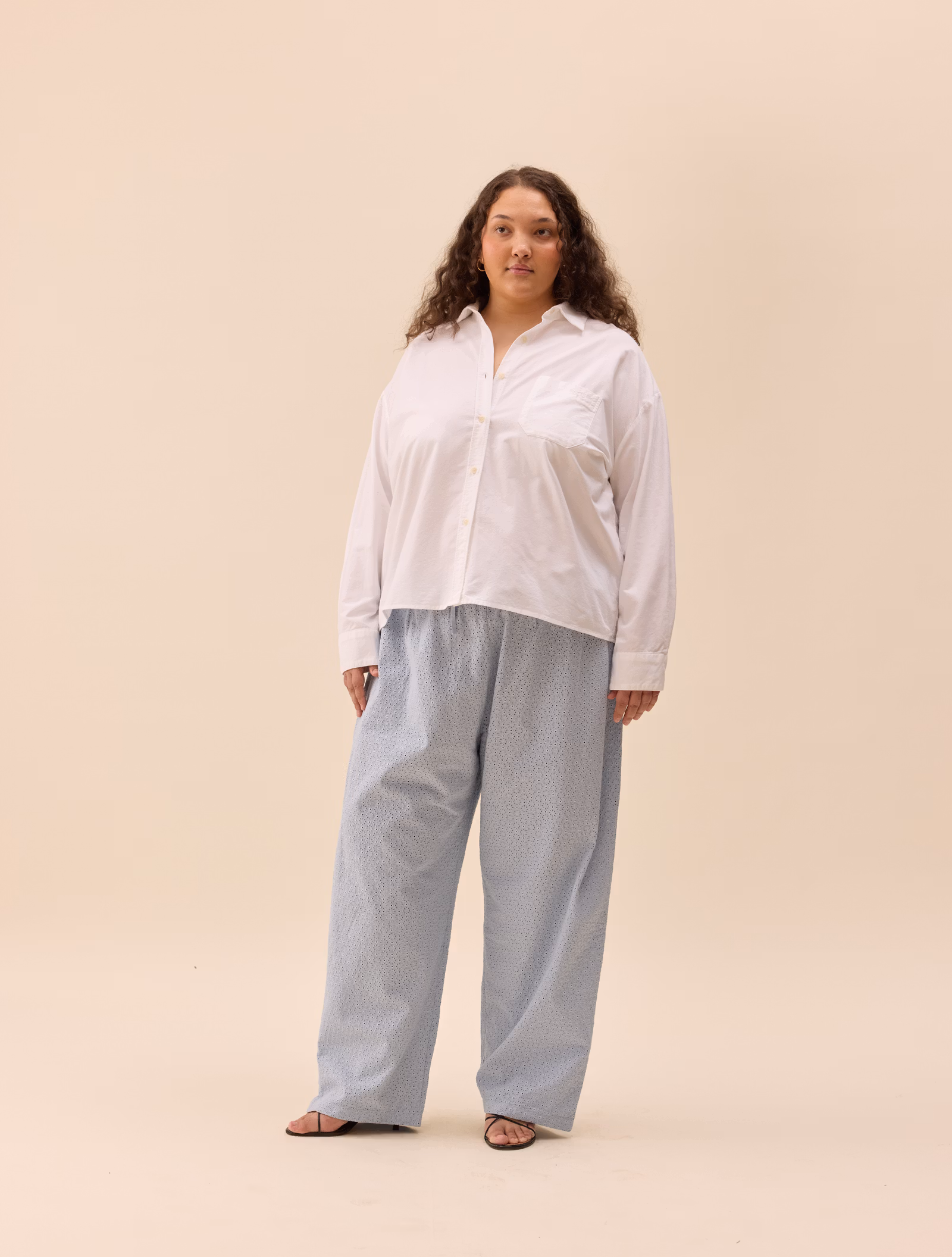 Broderie Pants Airy Blue