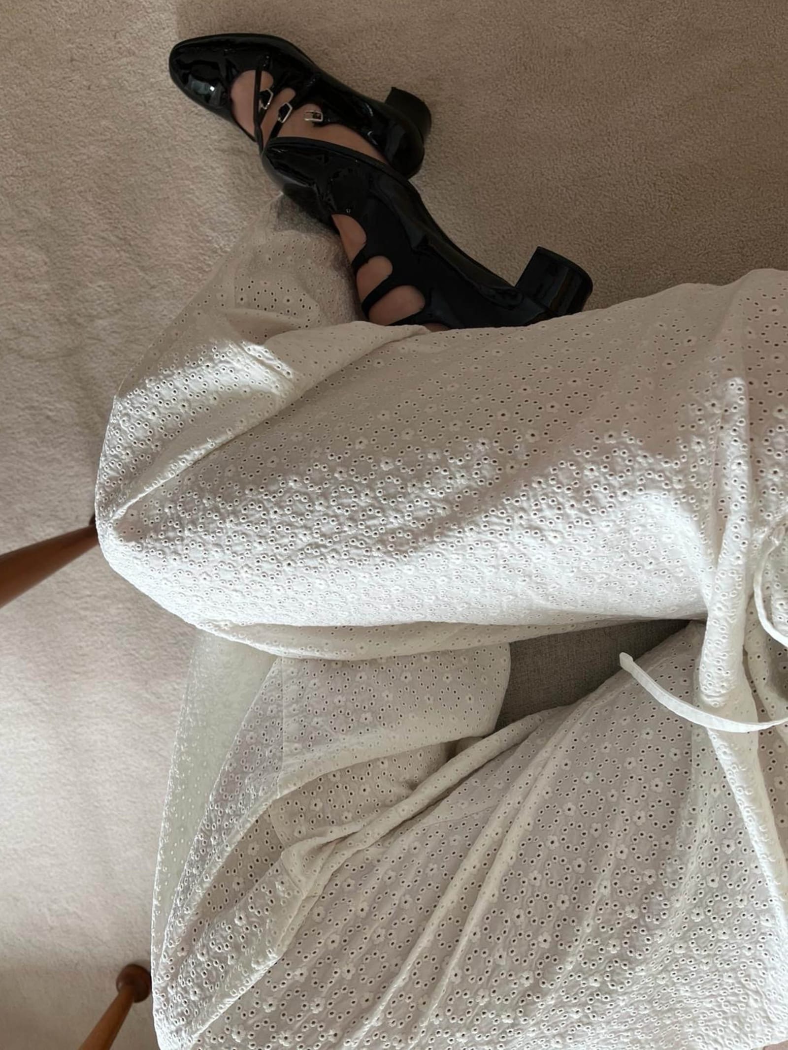 Broderie Pants White