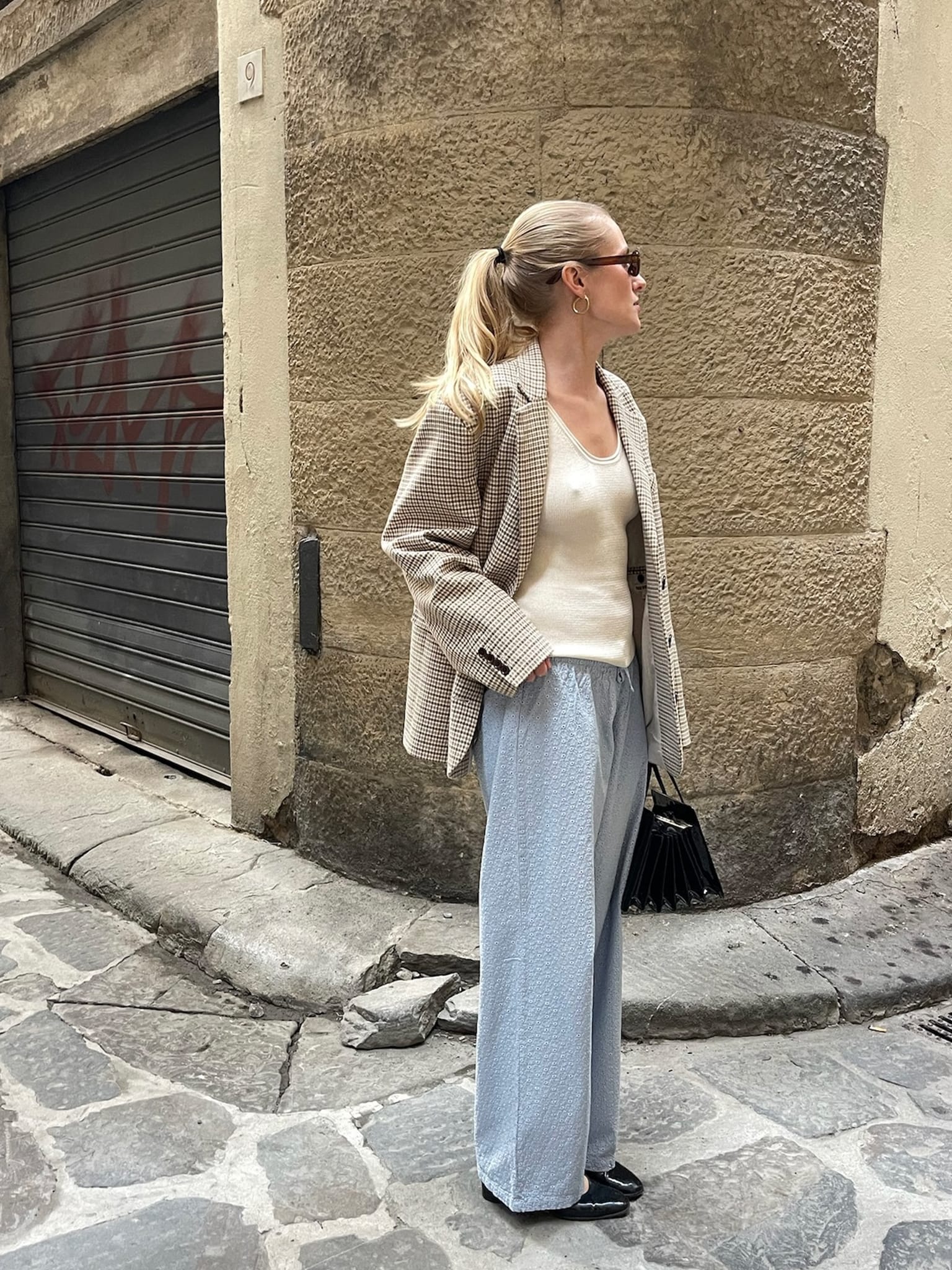 Broderie Pants Airy Blue - Tall