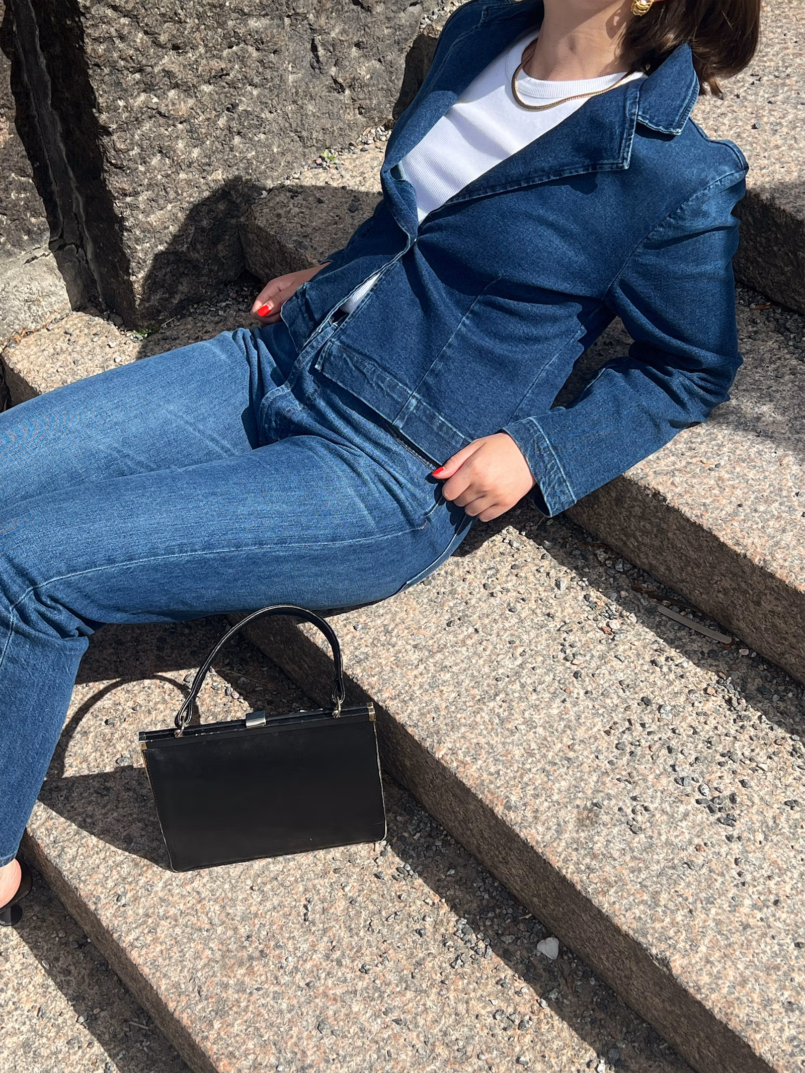 Day-to-day Denim Blazer Dark Blue