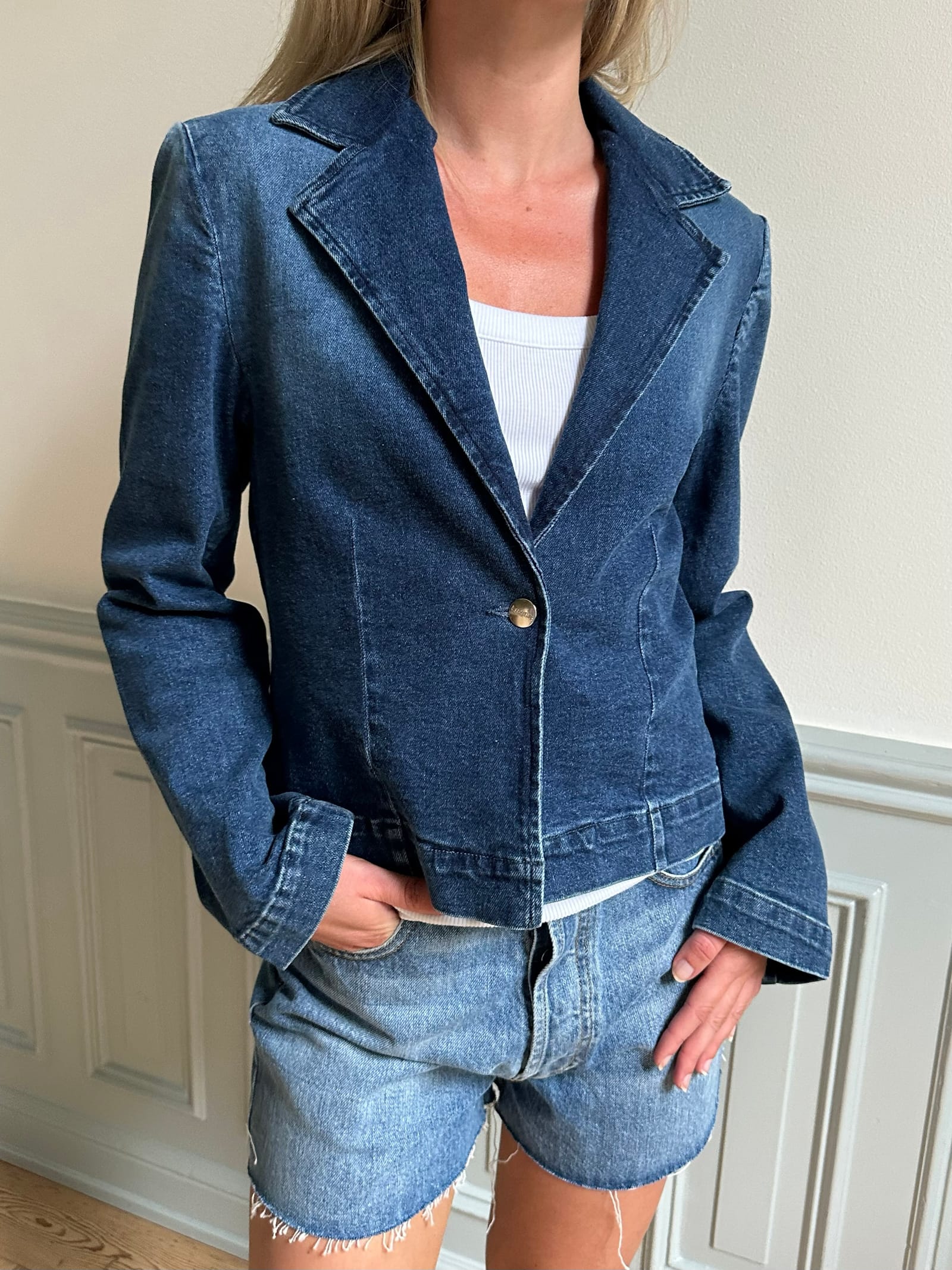 Day-to-day Denim Blazer Dark Blue