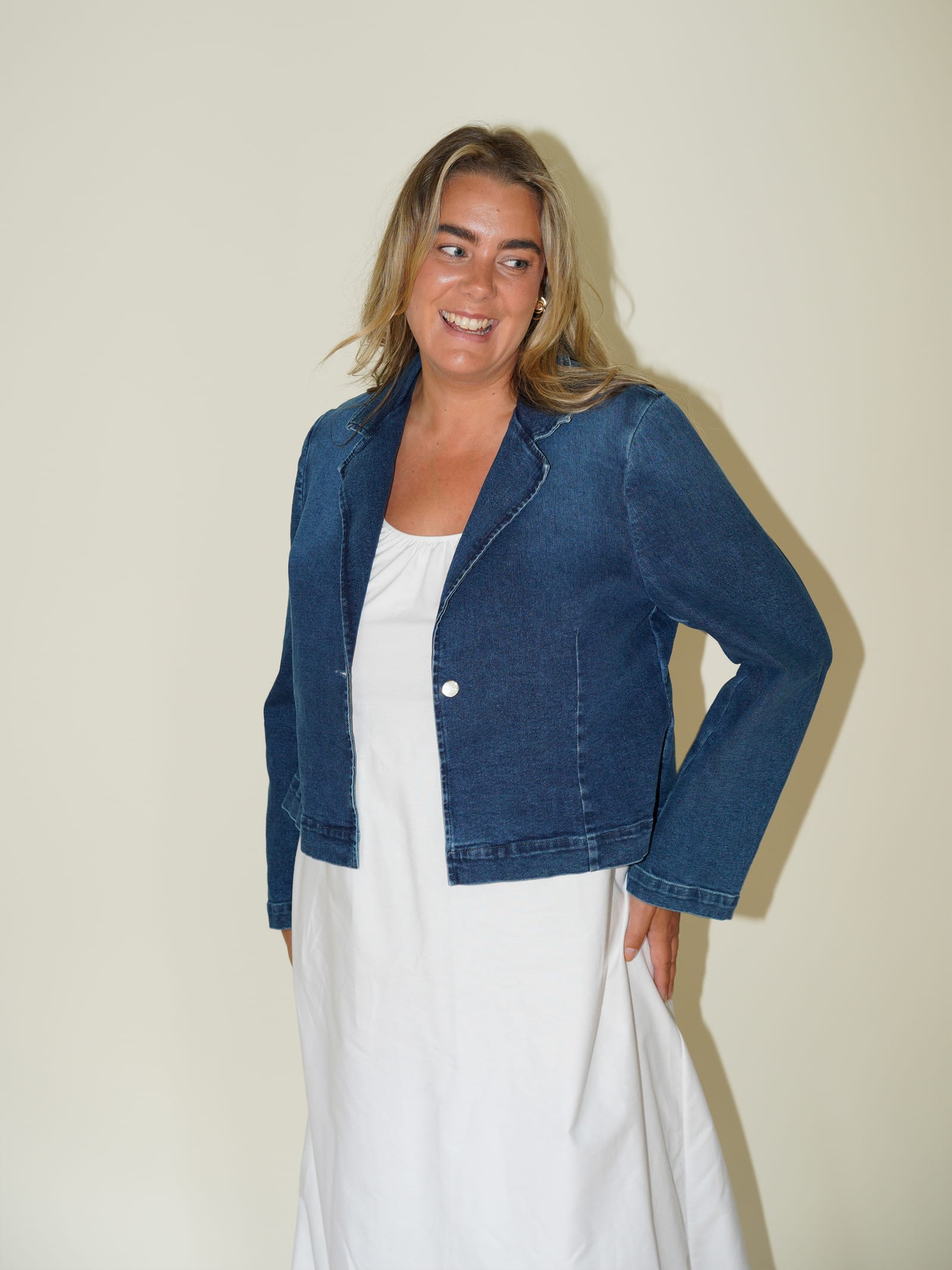 Day-to-day Denim Blazer Dark Blue