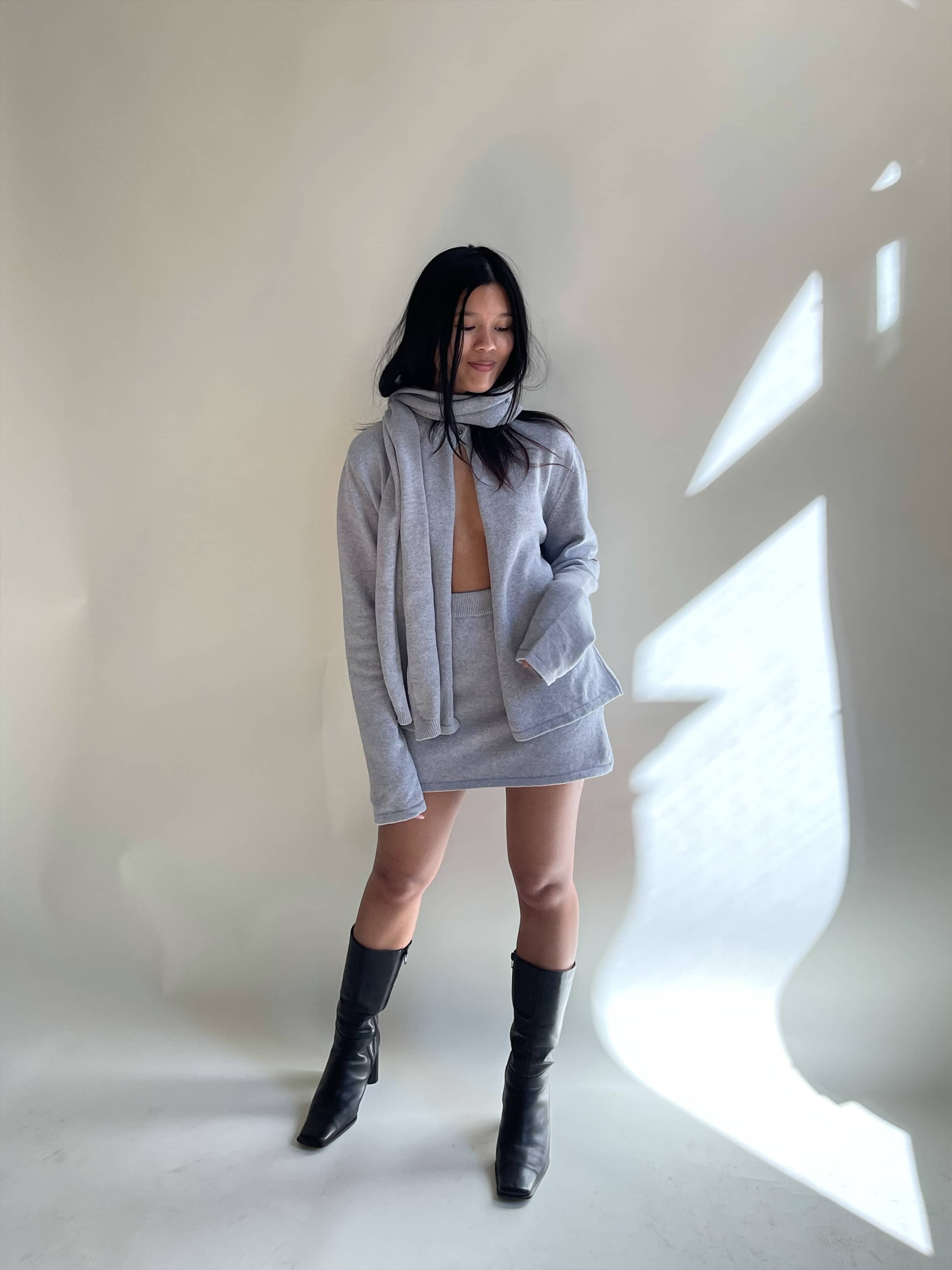Scarf Grey Melange - Grey melange | Djerf Avenue Scarf Grey Melange - Grey melange | Djerf Avenue