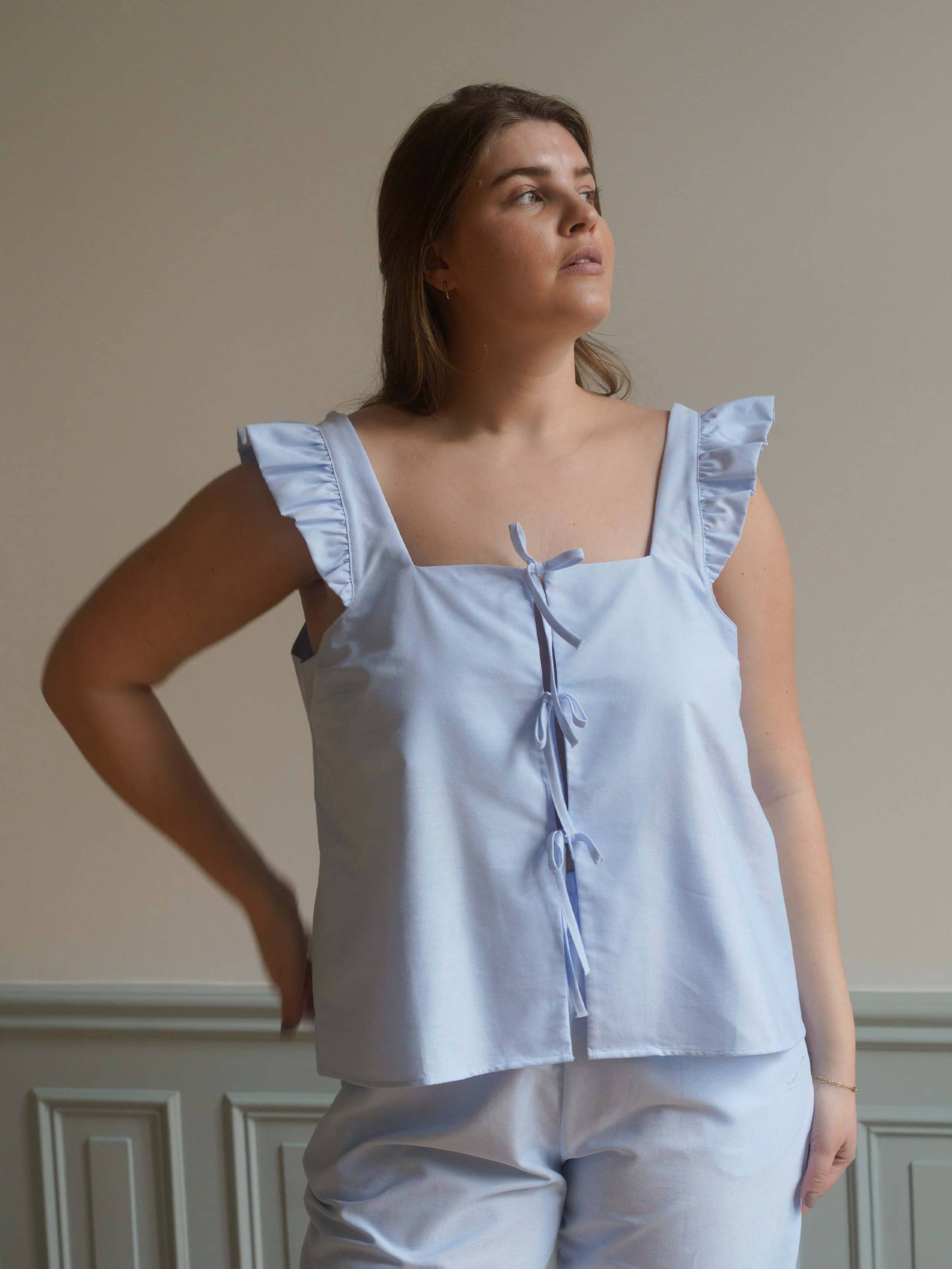 Breezy Tie Top Blue - Blue | Djerf Avenue