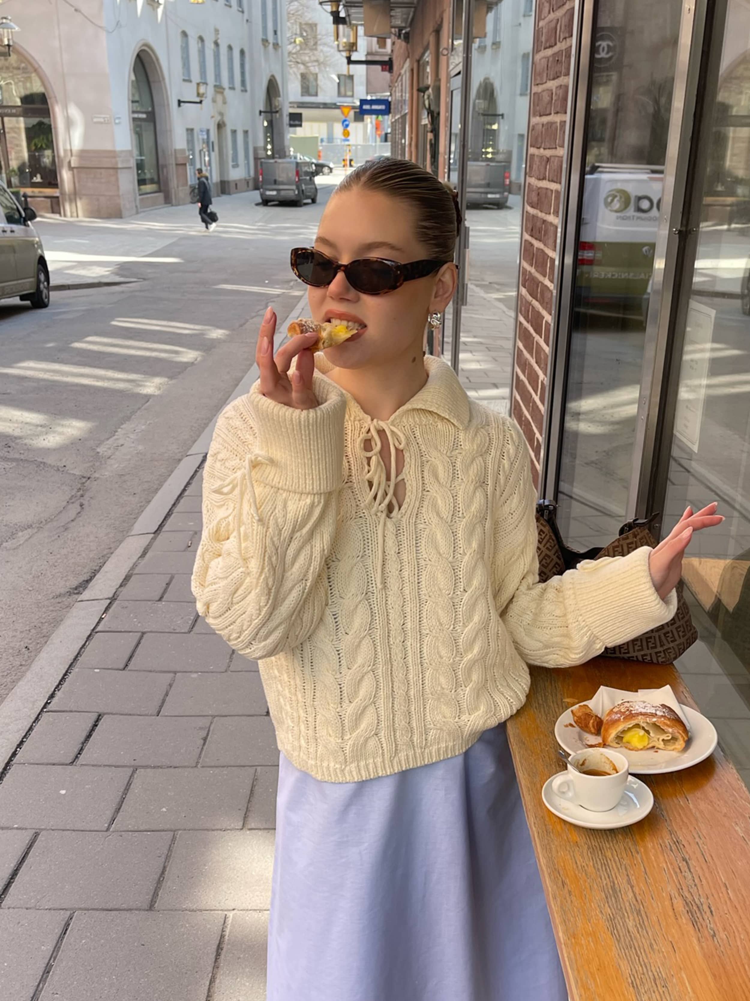 Chunky Cable Knit Cream - Cream | Djerf Avenue