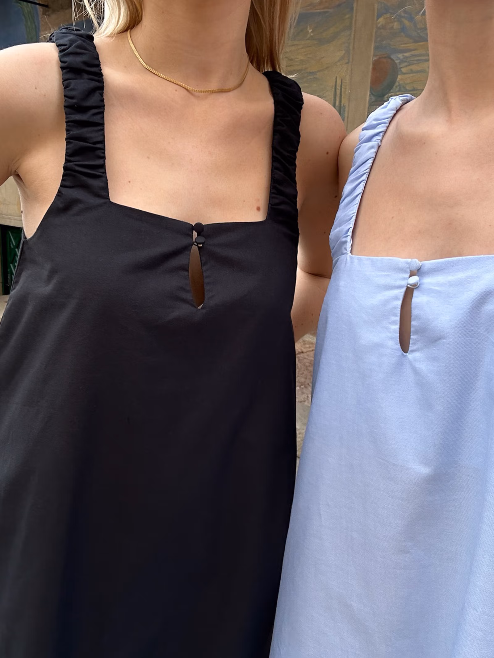 Breezy Embroidered Dress Blue