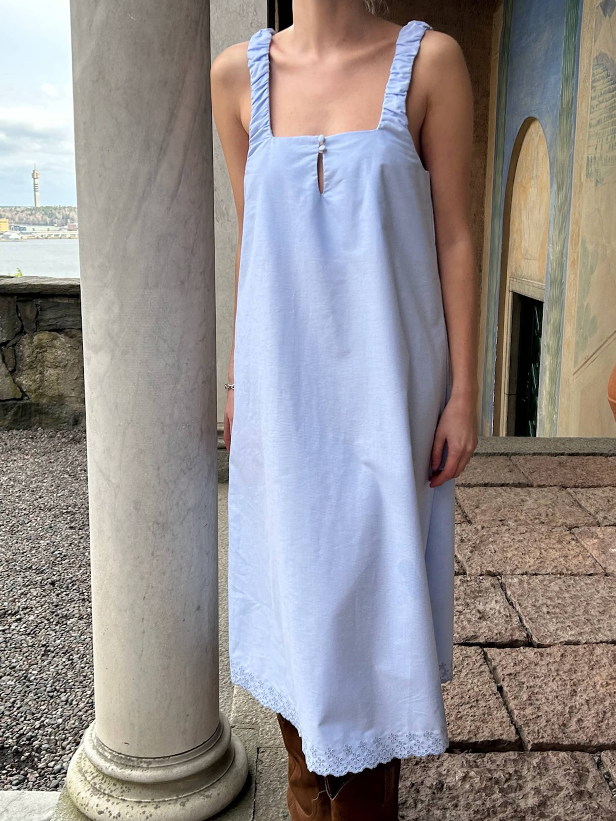 djerf avenue blue dress Grey Blue Tulle A Line V Neck Homecoming Dresses, PH436