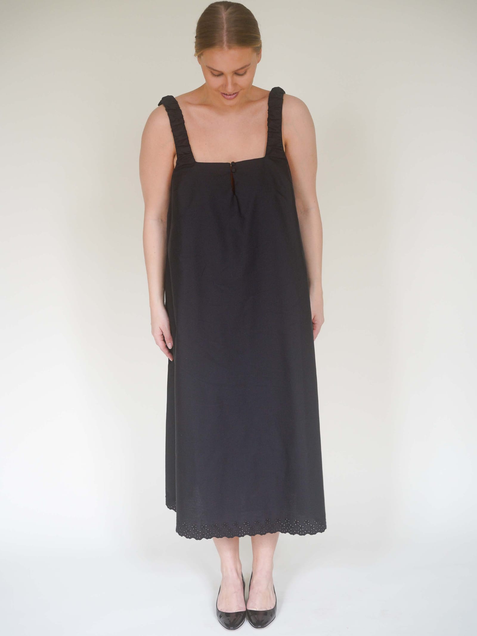 Breezy Embroidered Dress Black