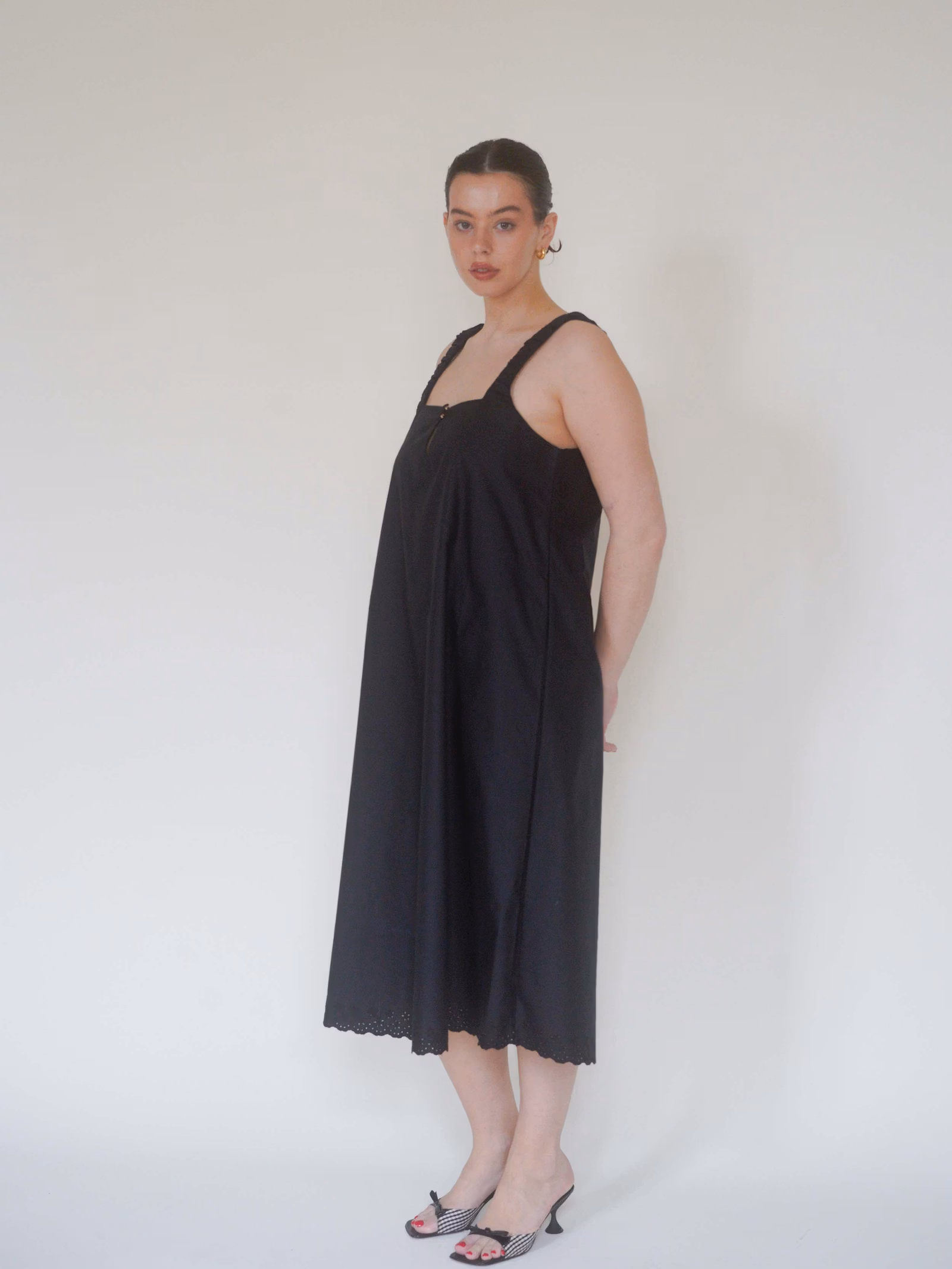 Breezy Embroidered Dress Black