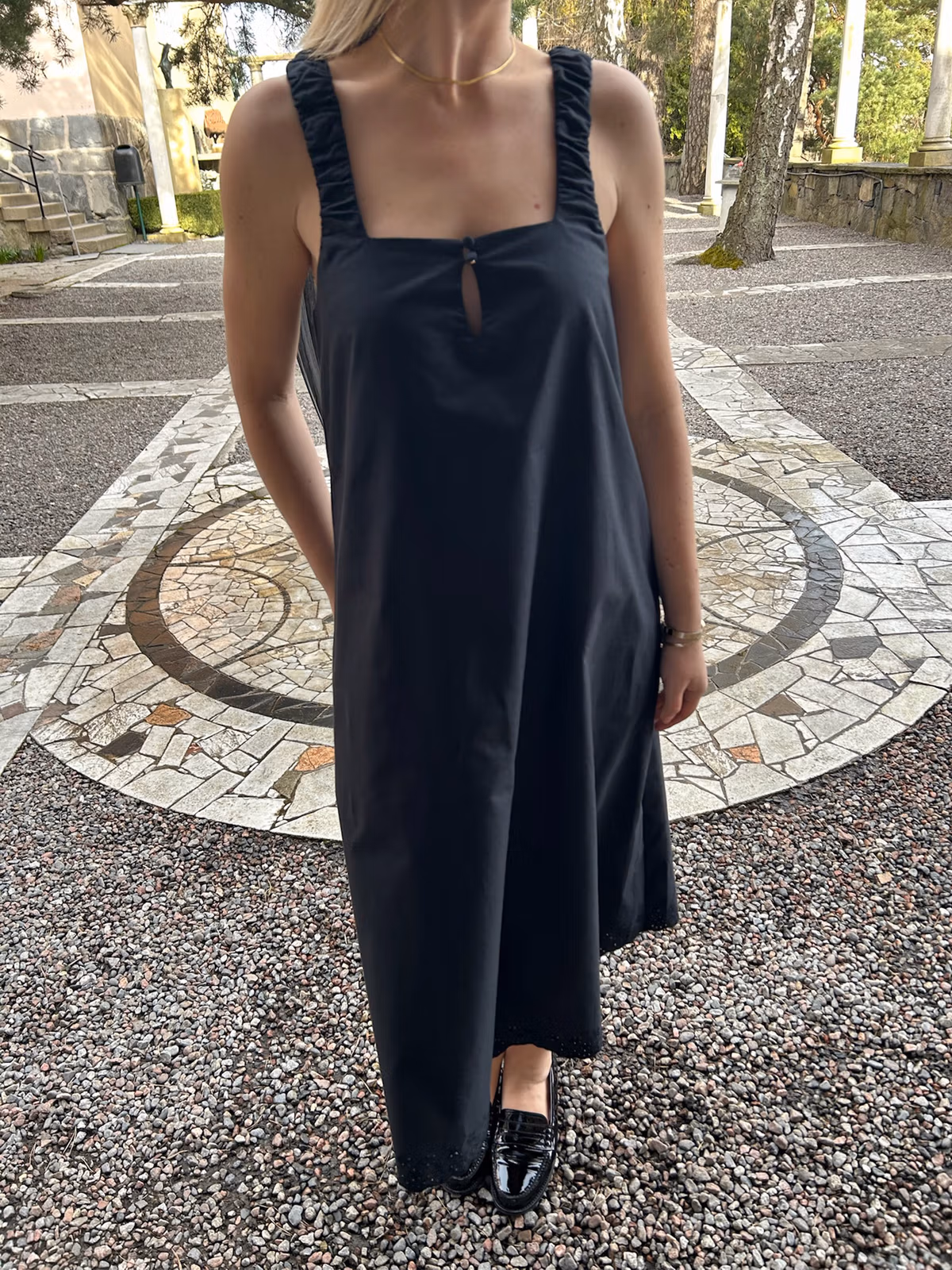 Breezy Embroidered Dress Black