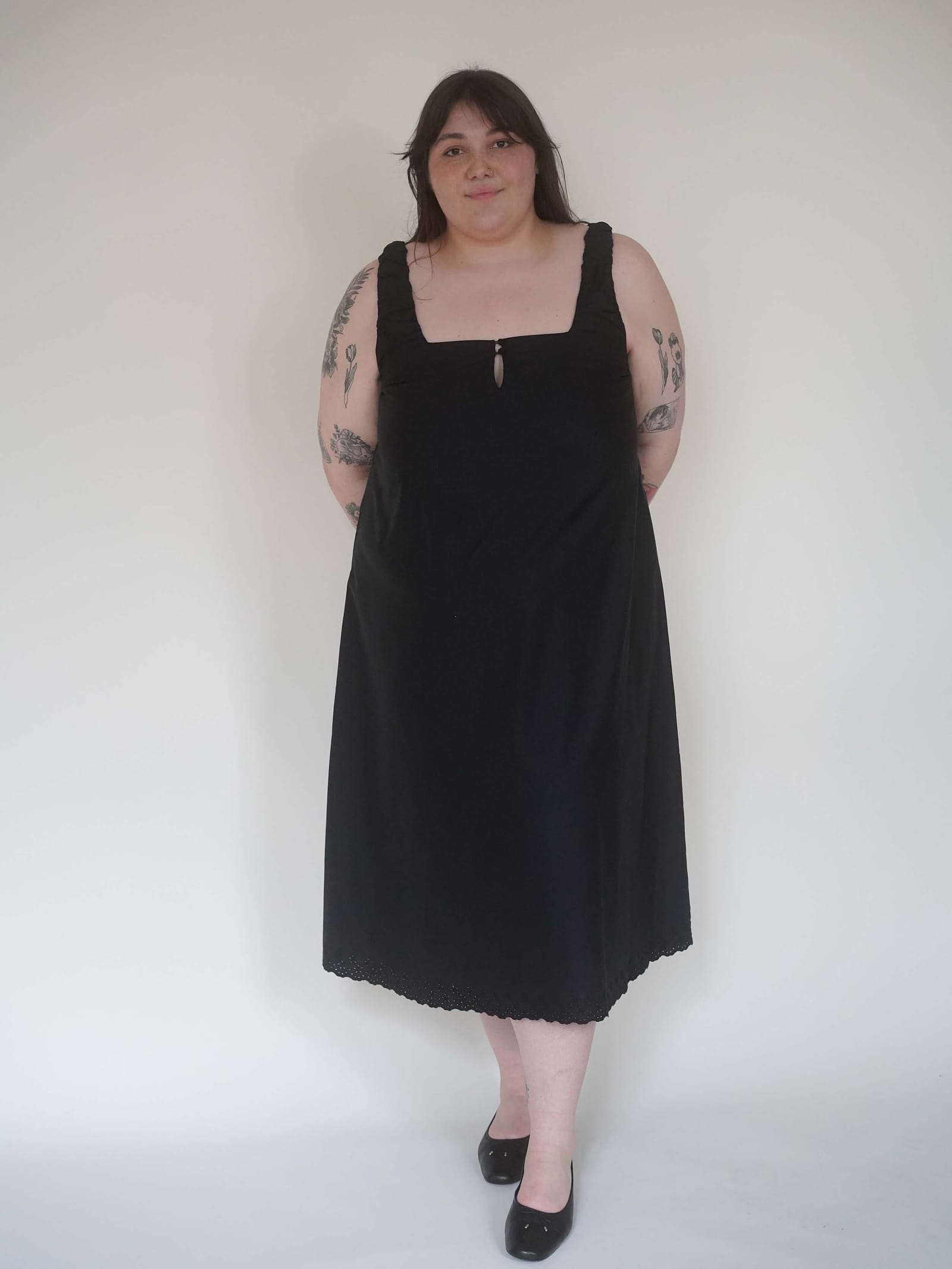 Breezy Embroidered Dress Black