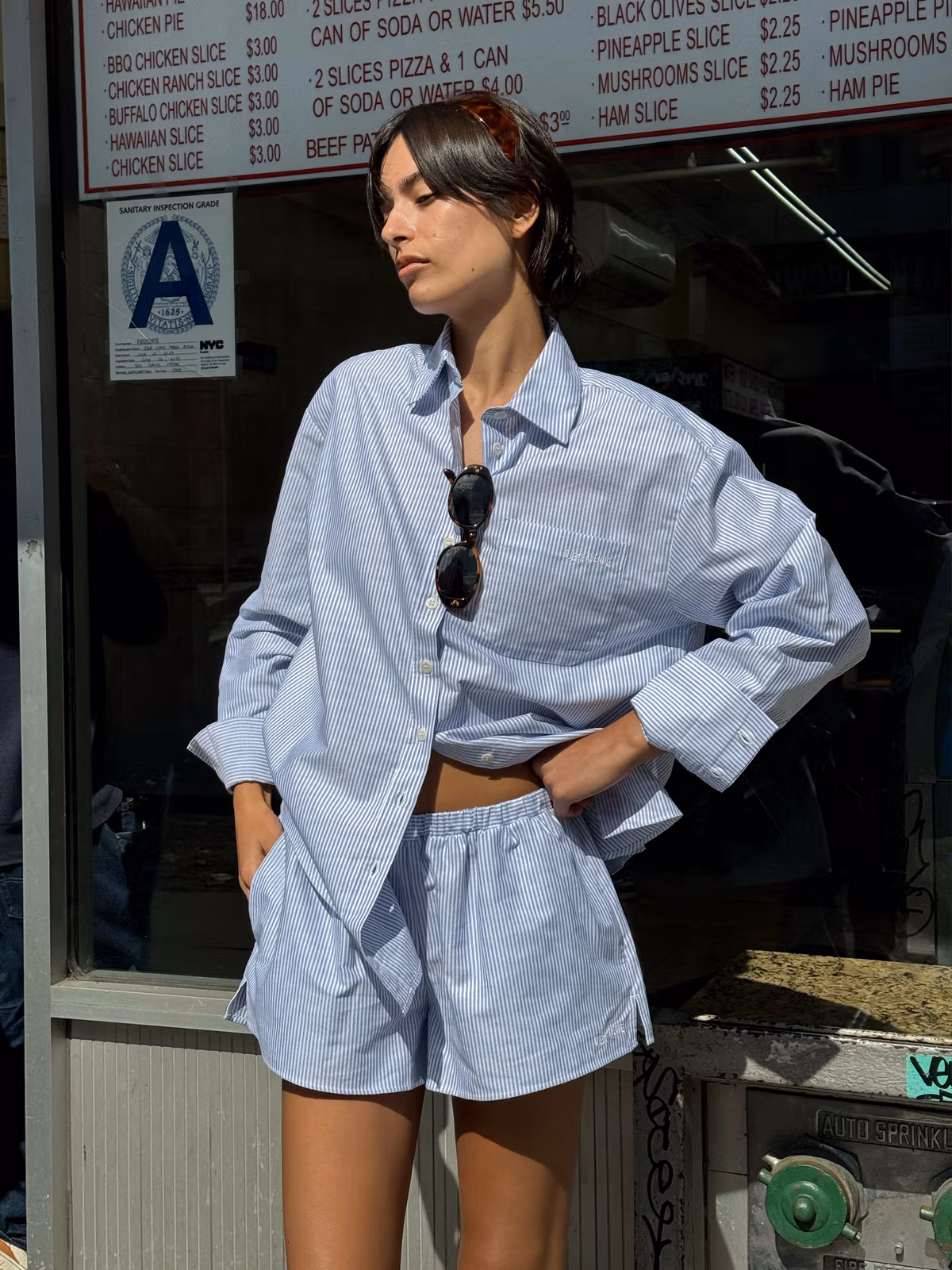 Breezy Short Shorts Blue Stripe