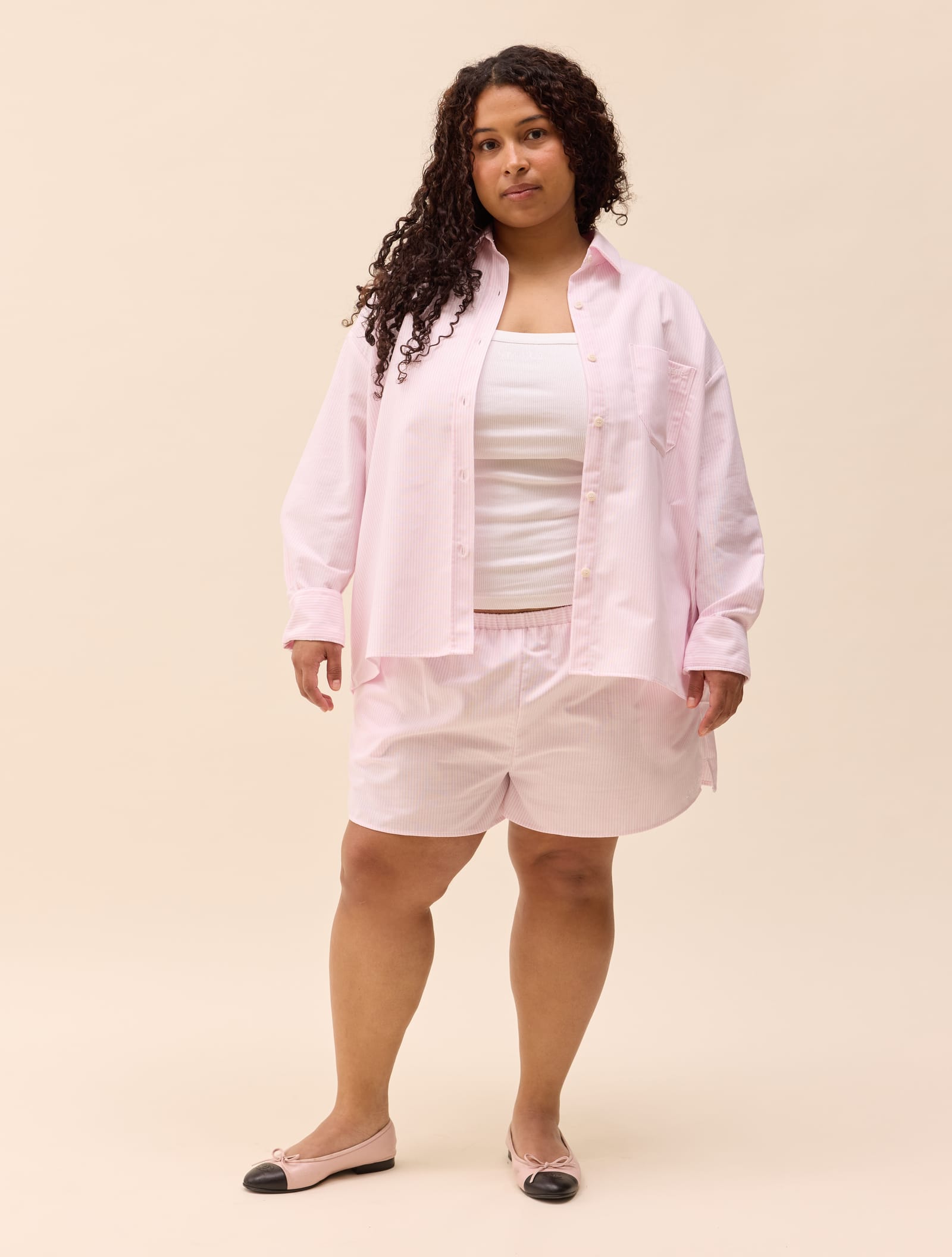 Breezy Short Shorts Pink Stripe