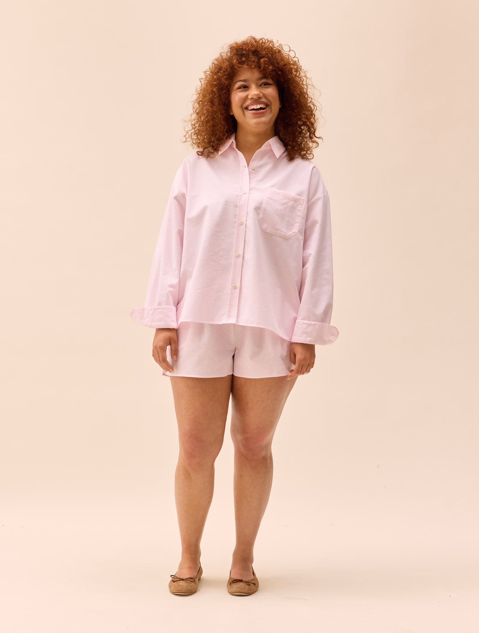 Breezy Short Shorts Pink Stripe
