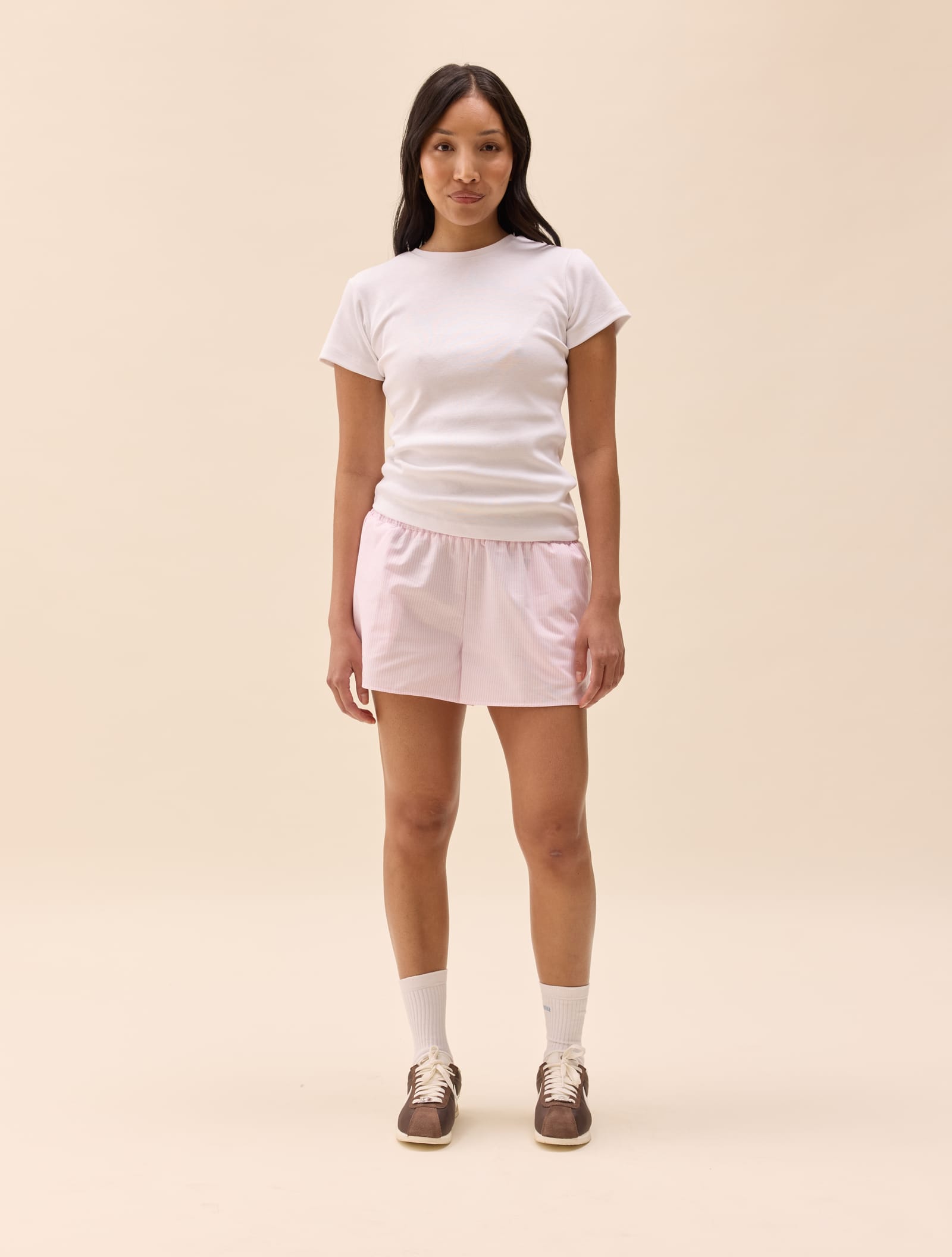 Breezy Short Shorts Pink Stripe