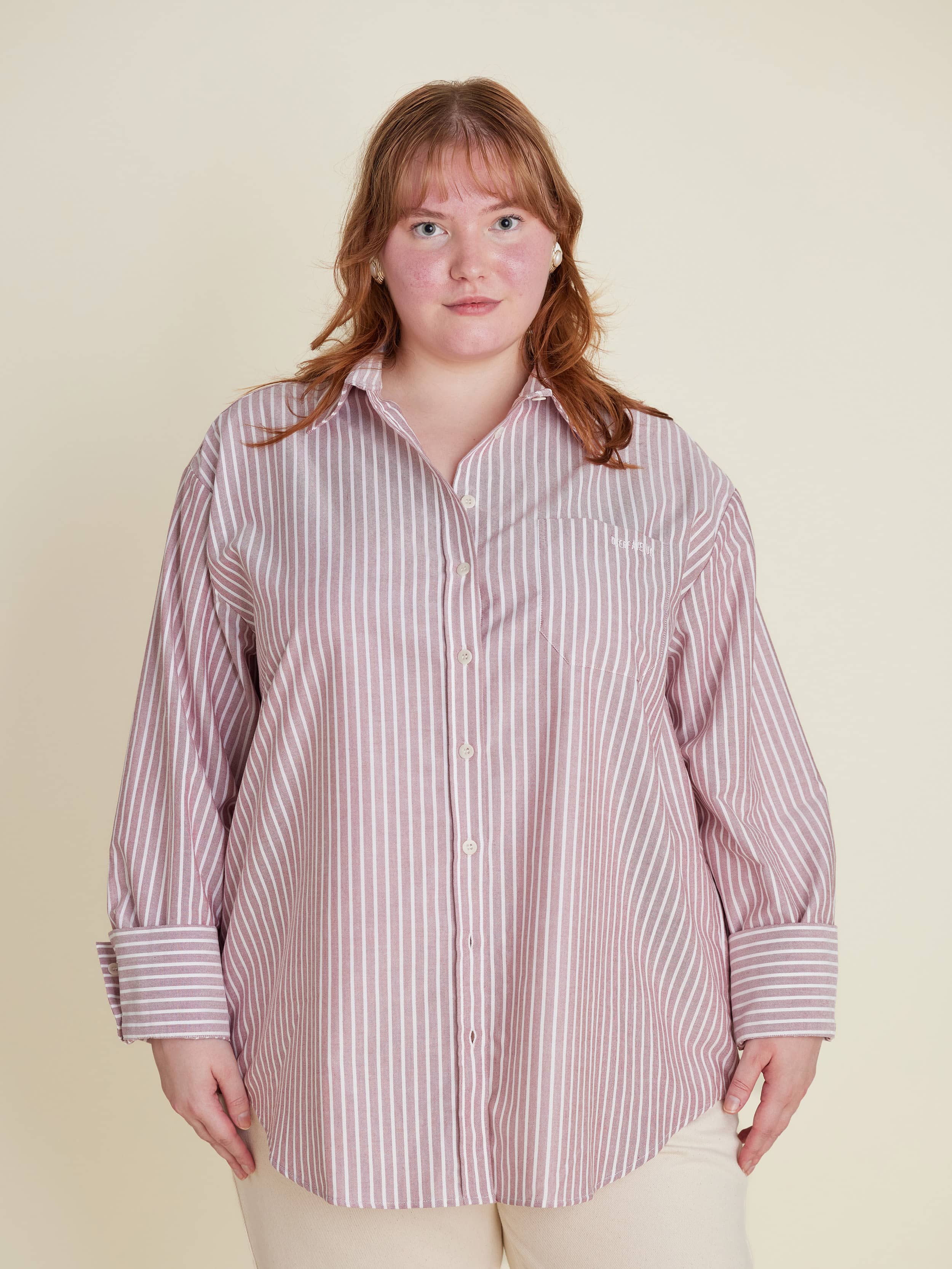 Breezy Classic Shirt Burgundy Stripe - Burgundy Stripe | Djerf Avenue