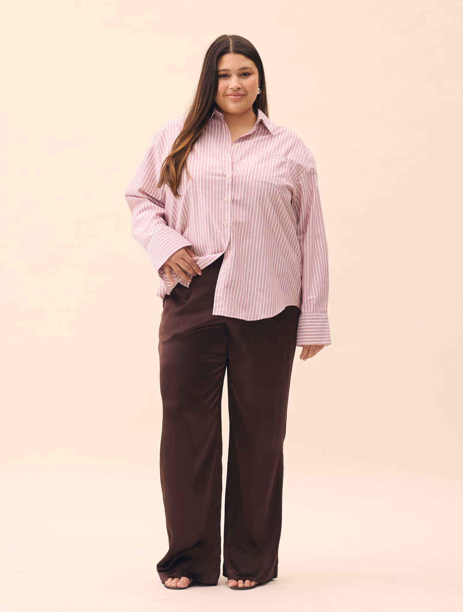 Breezy Classic Shirt Burgundy Stripe