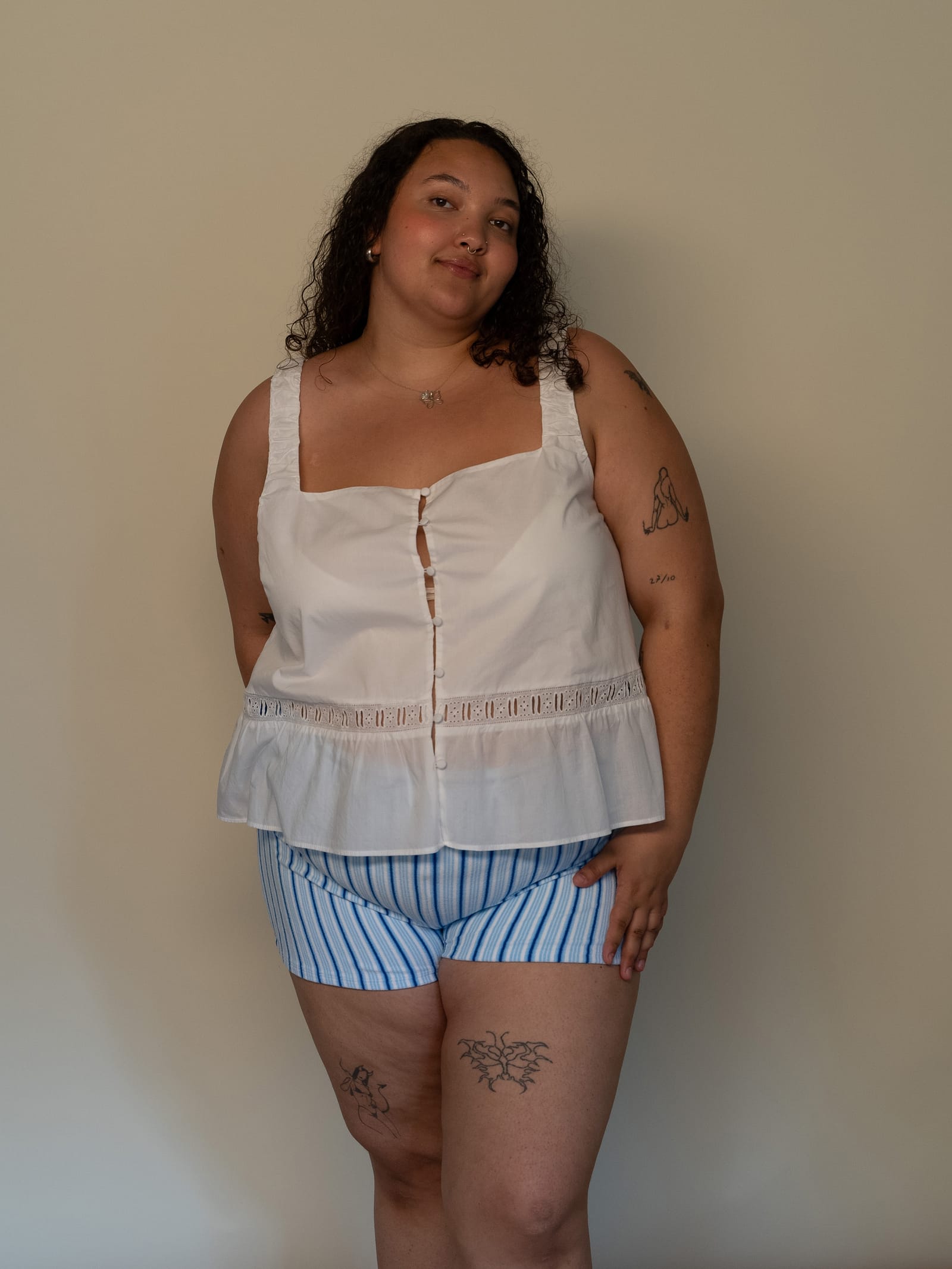 Airy Poplin Buttoned Top White
