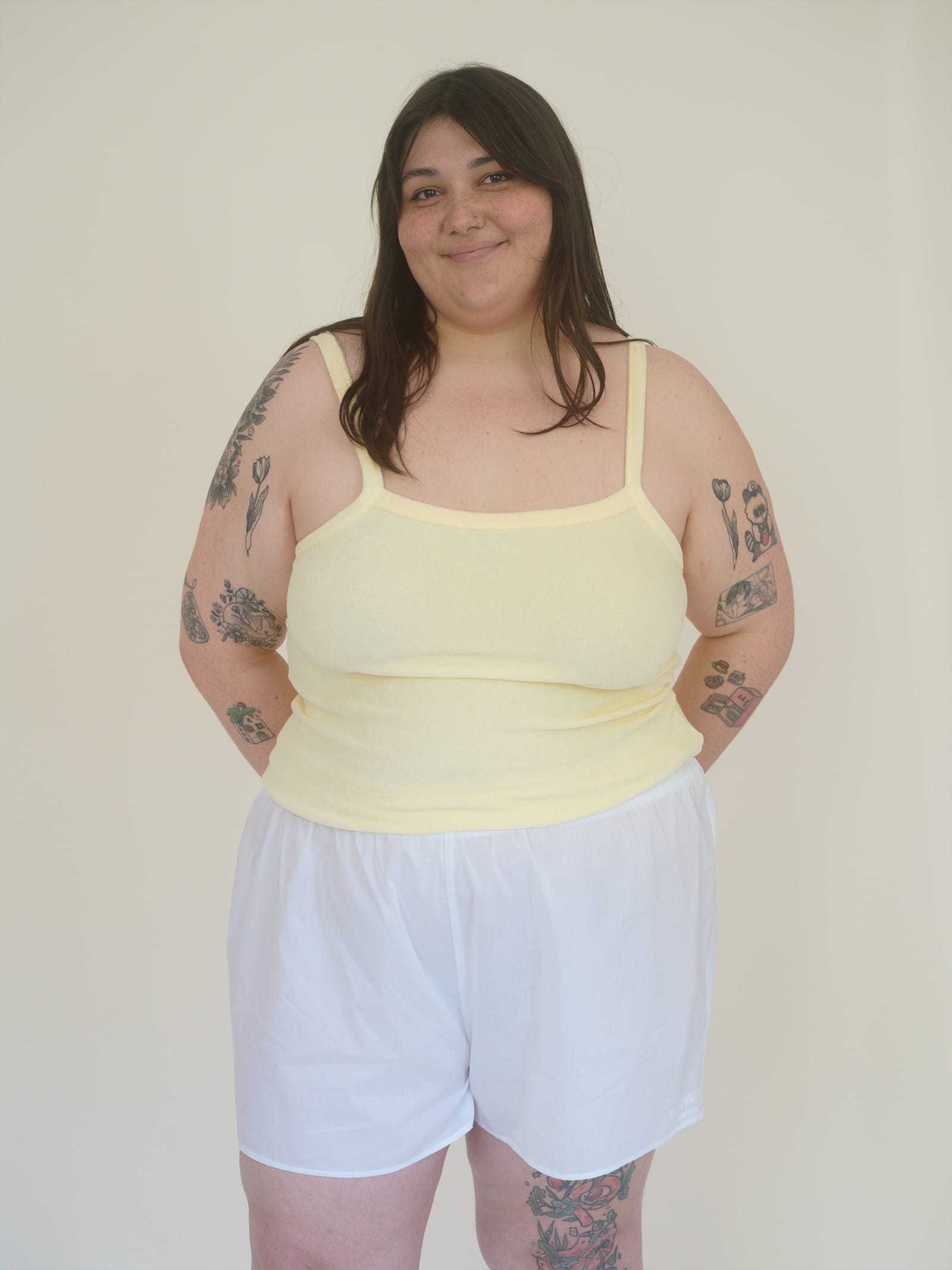 Airy Poplin Mini Shorts White