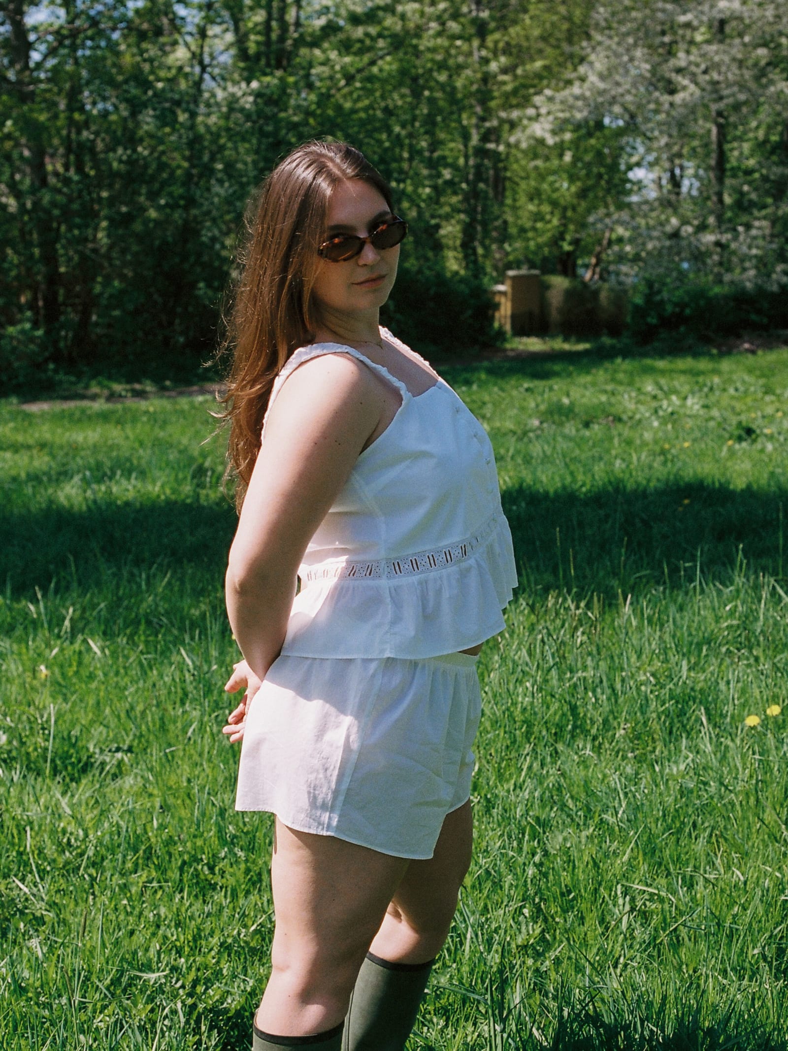 Airy Poplin Mini Shorts White