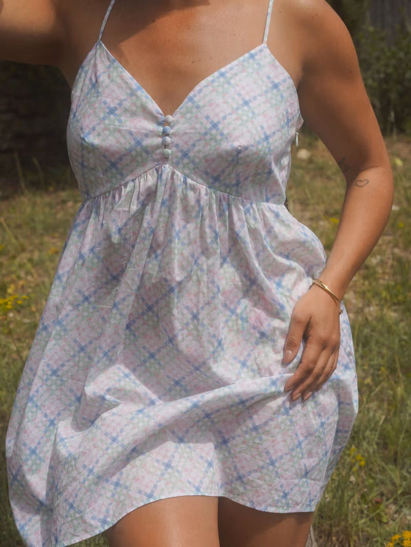Airy Poplin Mini Dress Cottage Meadow