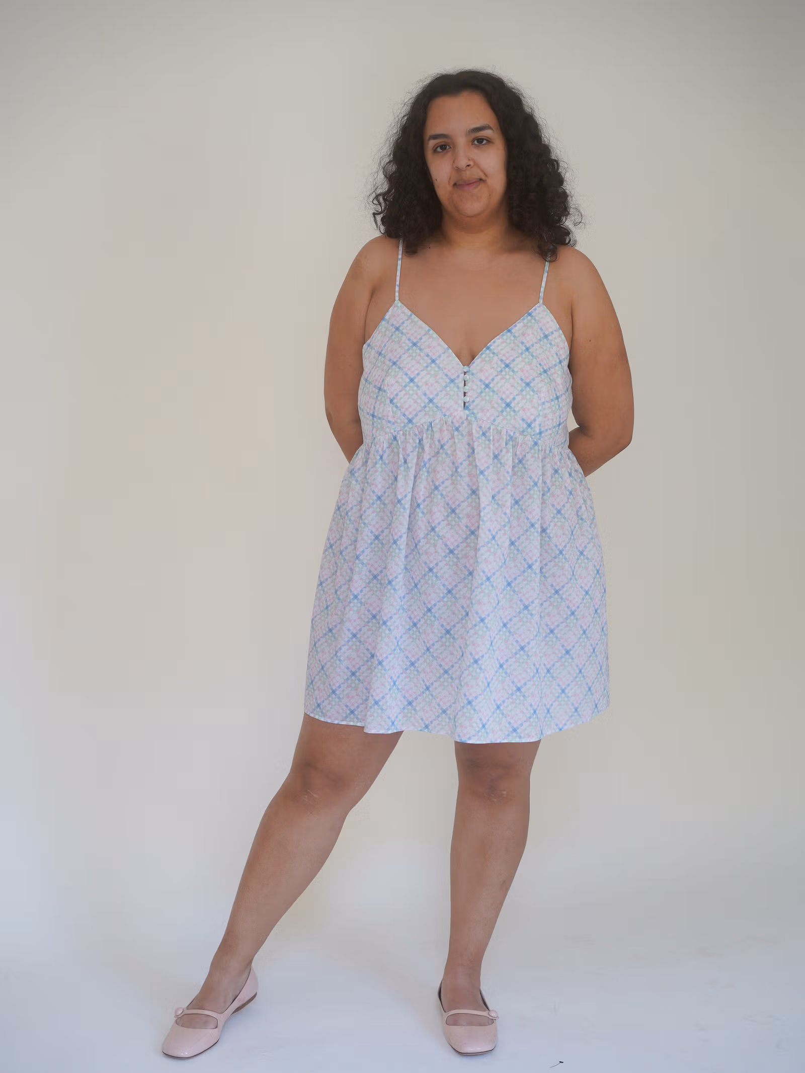 Airy Poplin Mini Dress Cottage Meadow